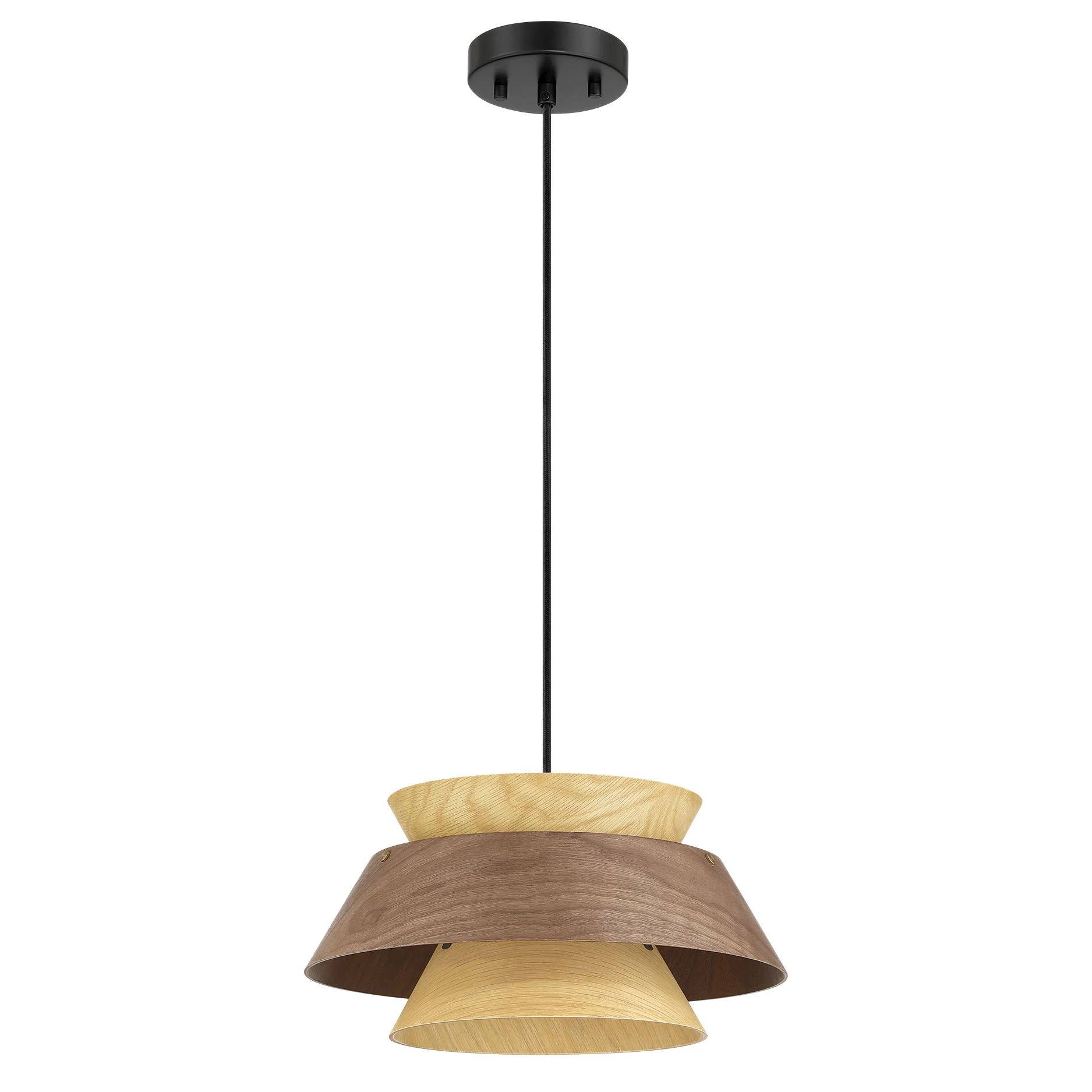 Golden Lighting Aalto 1-light 13" Pendant in Light and Dark Walnut - Image 2