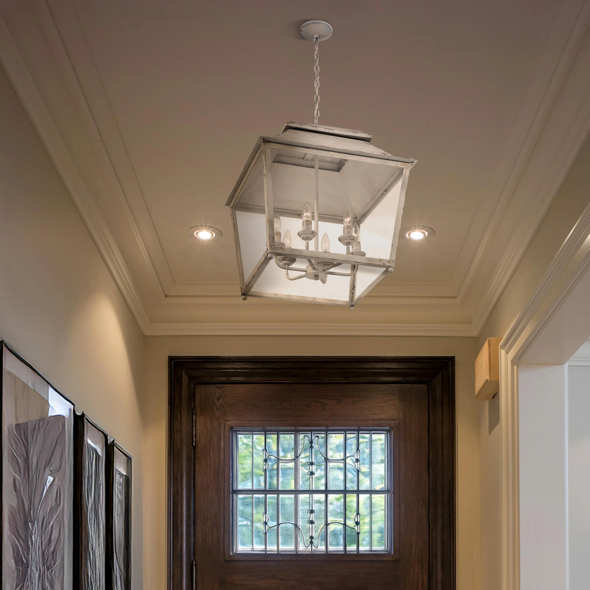 Golden Lighting Abingdon 6-light Pendant in Antique Ivory - Image 2