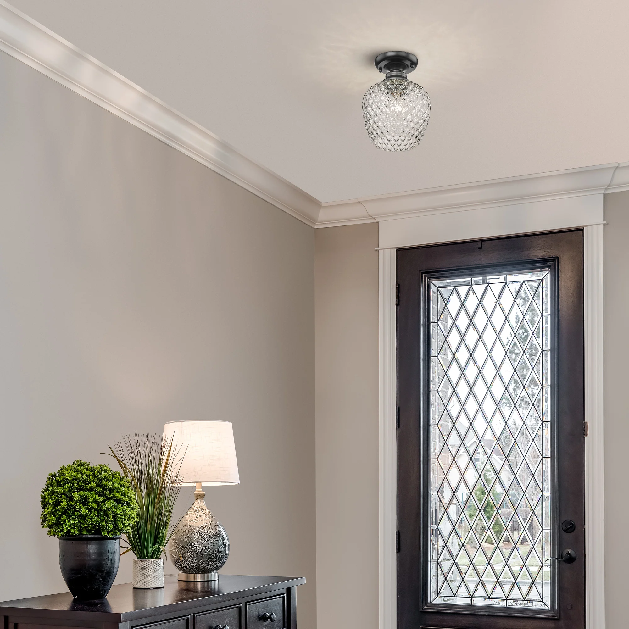 Golden Lighting Adeline 1-light Semi-Flush Mount in Matte Black - Image 2