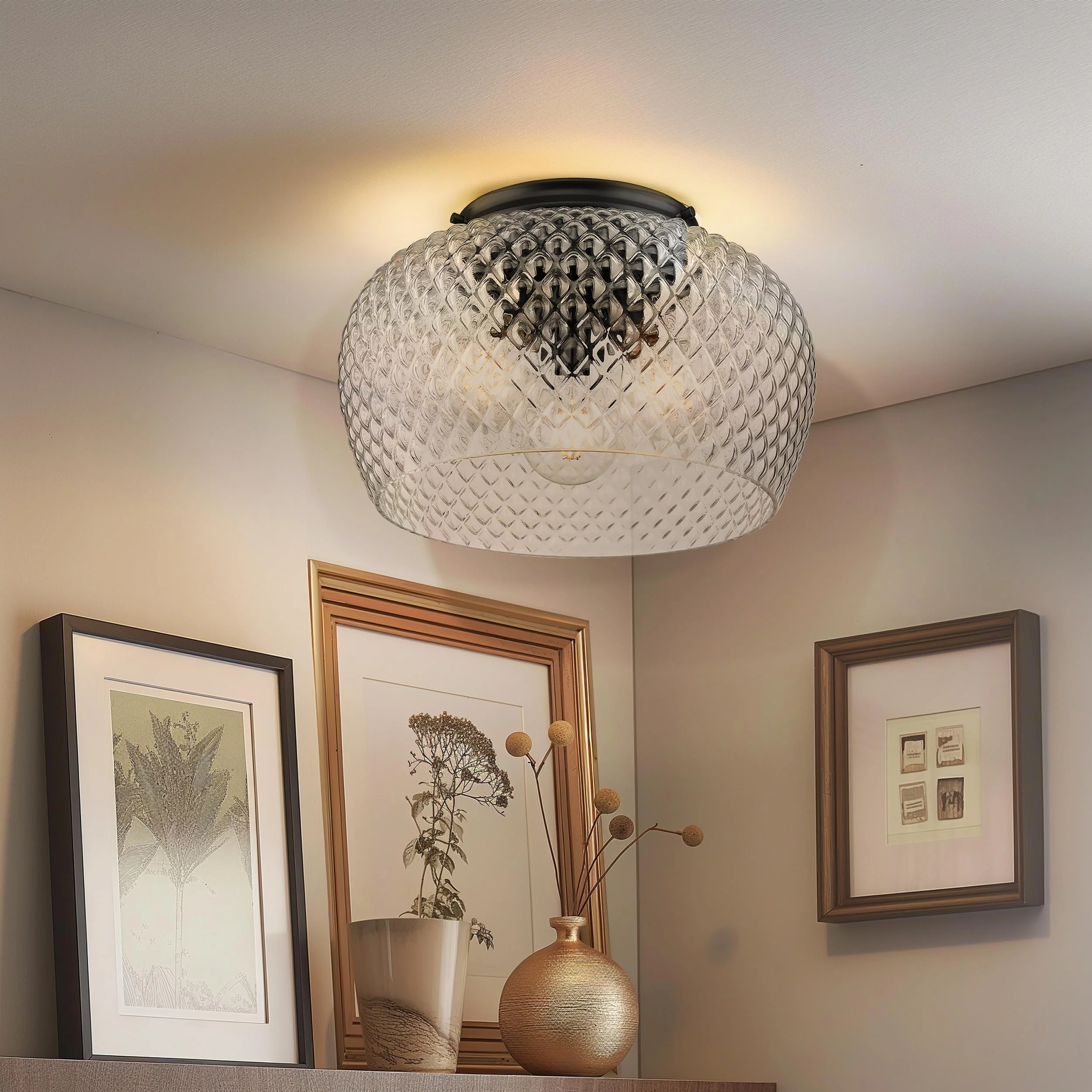 Golden Lighting Adeline 3-light Flush Mount in Matte Black - Image 2