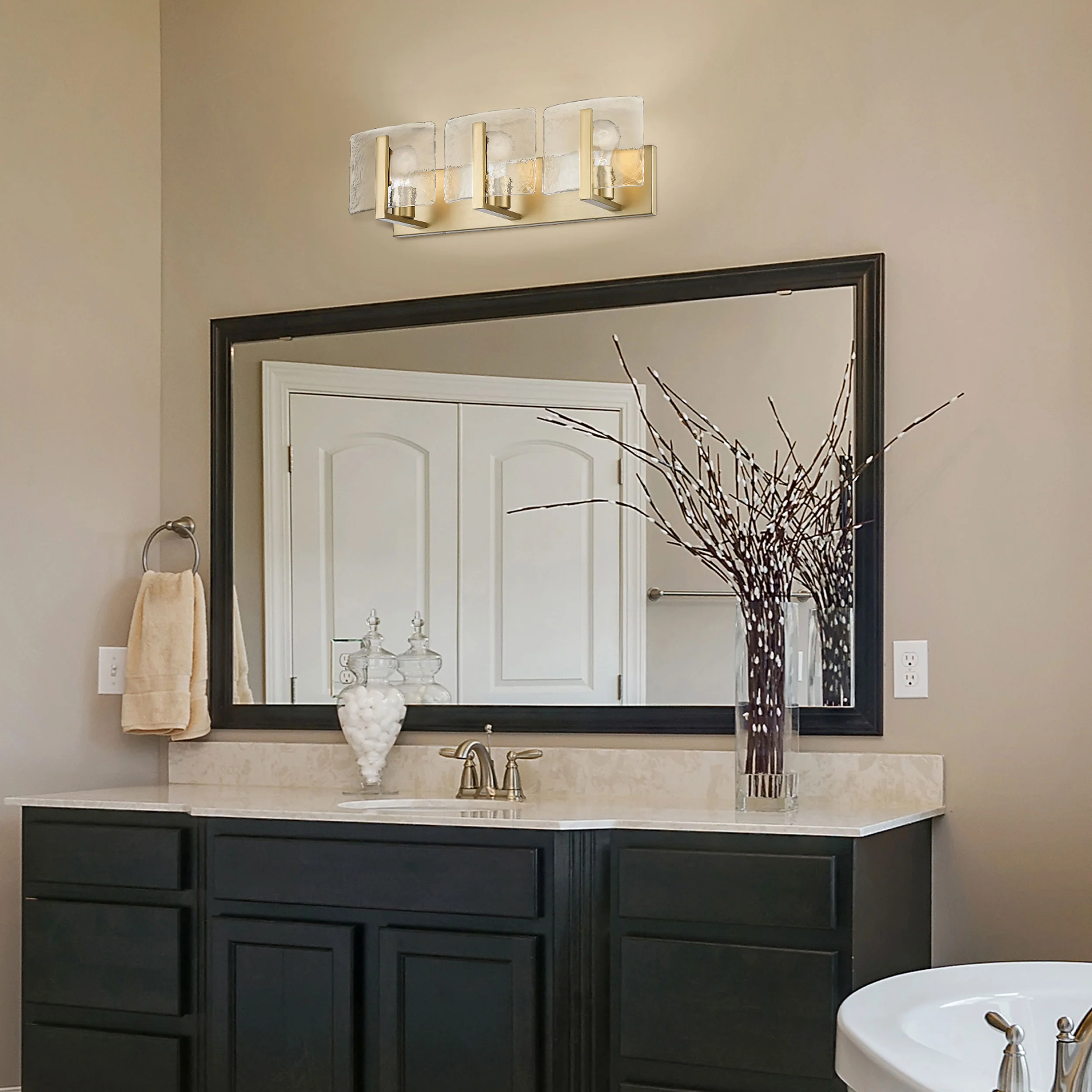Golden Lighting Aenon 3-light Vanity in Brushed Champagne Brass - Image 2