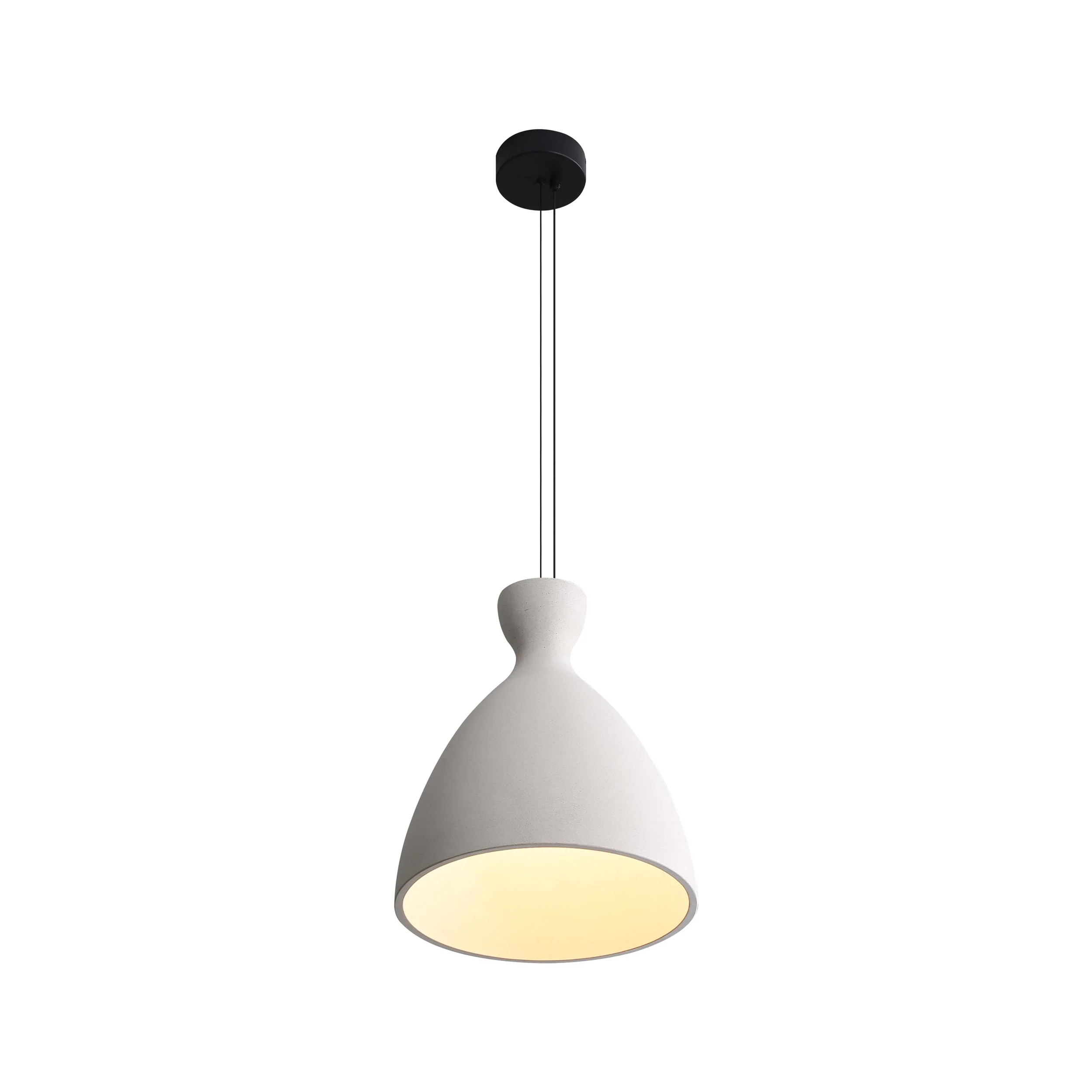 Golden Lighting Aethera 14in Integrated LED Pendant in White Sandstone Cement - Image 2