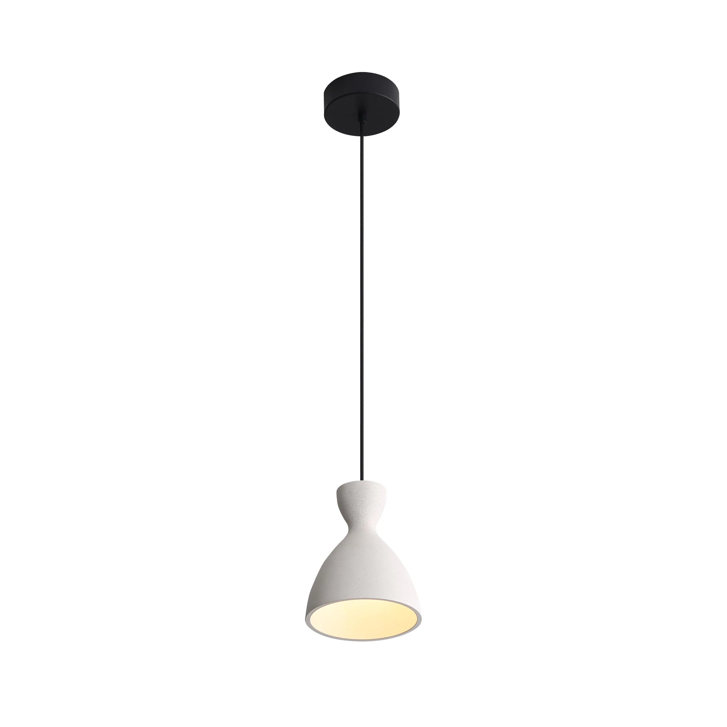 Golden Lighting Aethera 7in Integrated LED Pendant in White Sandstone Cement - Image 2