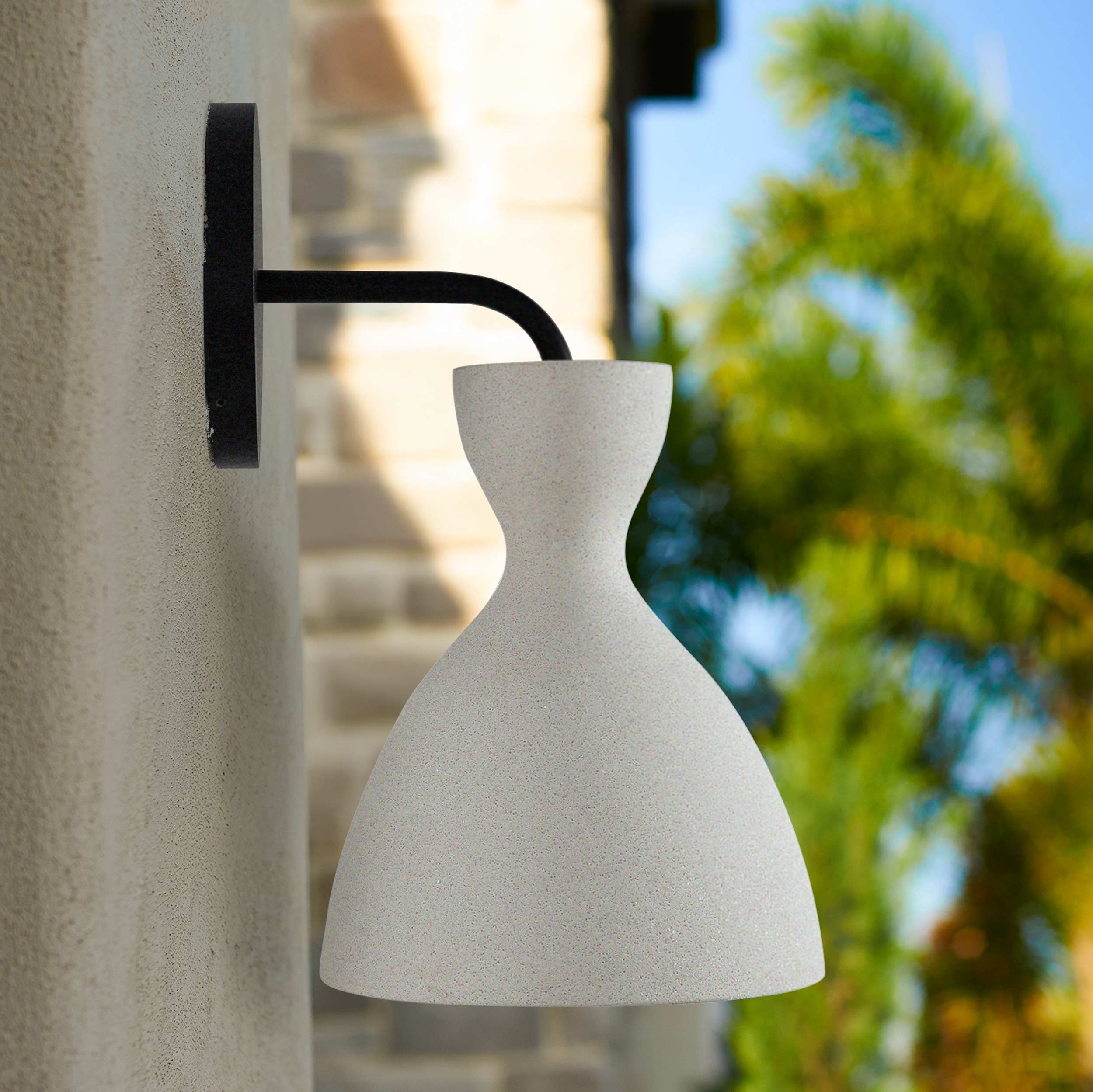 Golden Lighting Aethera Integrated LED Wall Sconce in White Sandstone Cement - Image 2