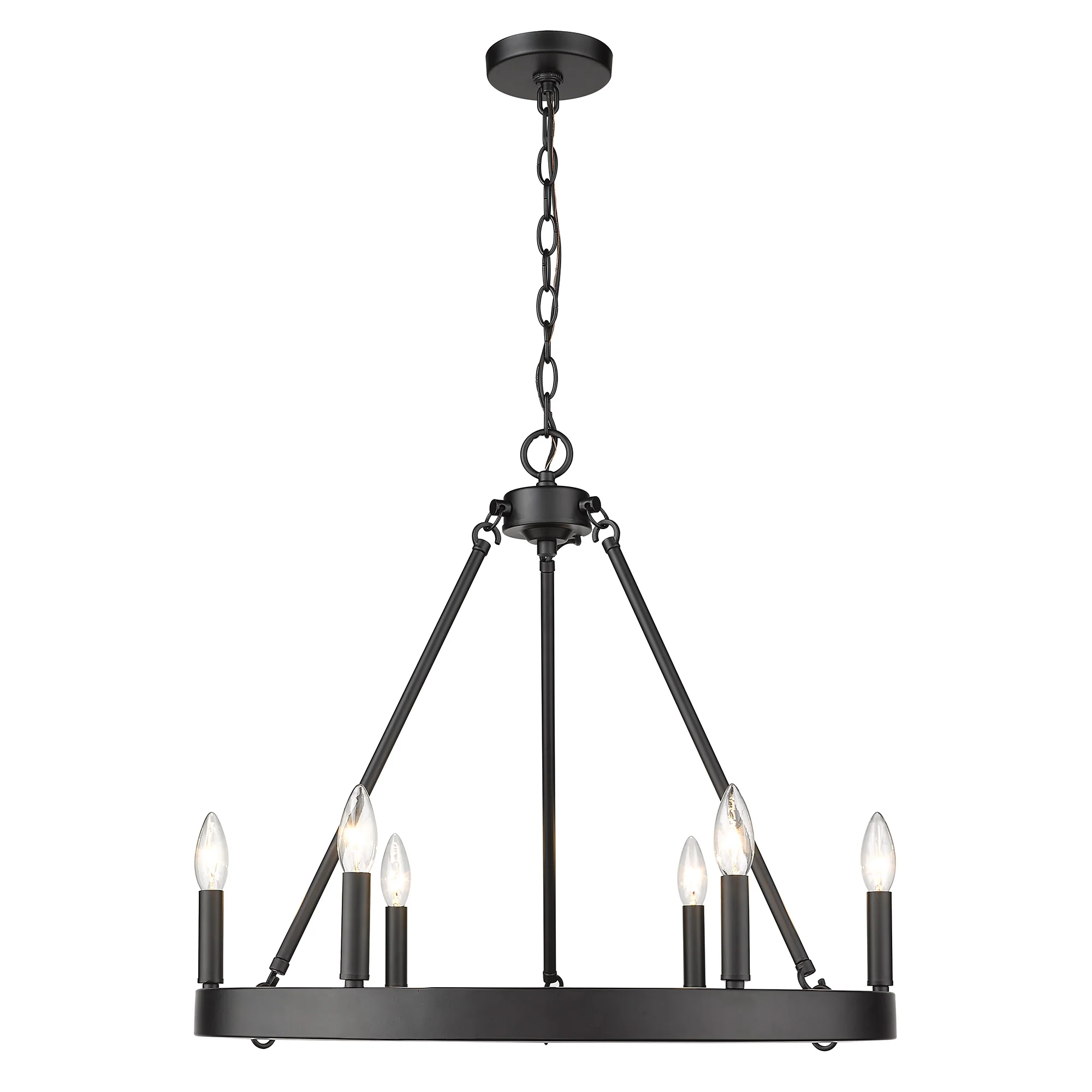 Golden Lighting Alastair 6-light Chandelier in Matte Black - Image 2