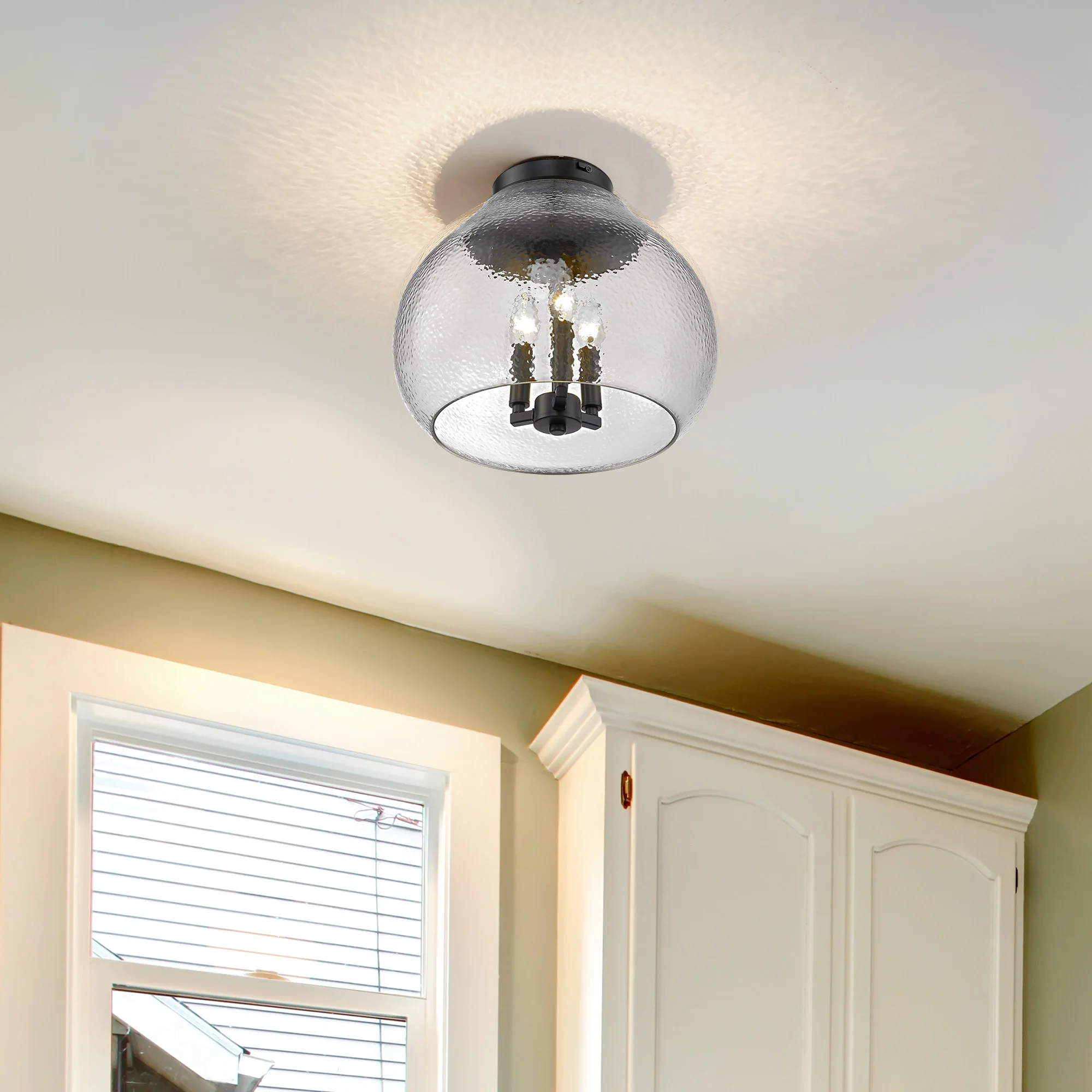 Golden Lighting Ariella 3-light Flush Mount in Matte Black - Image 2