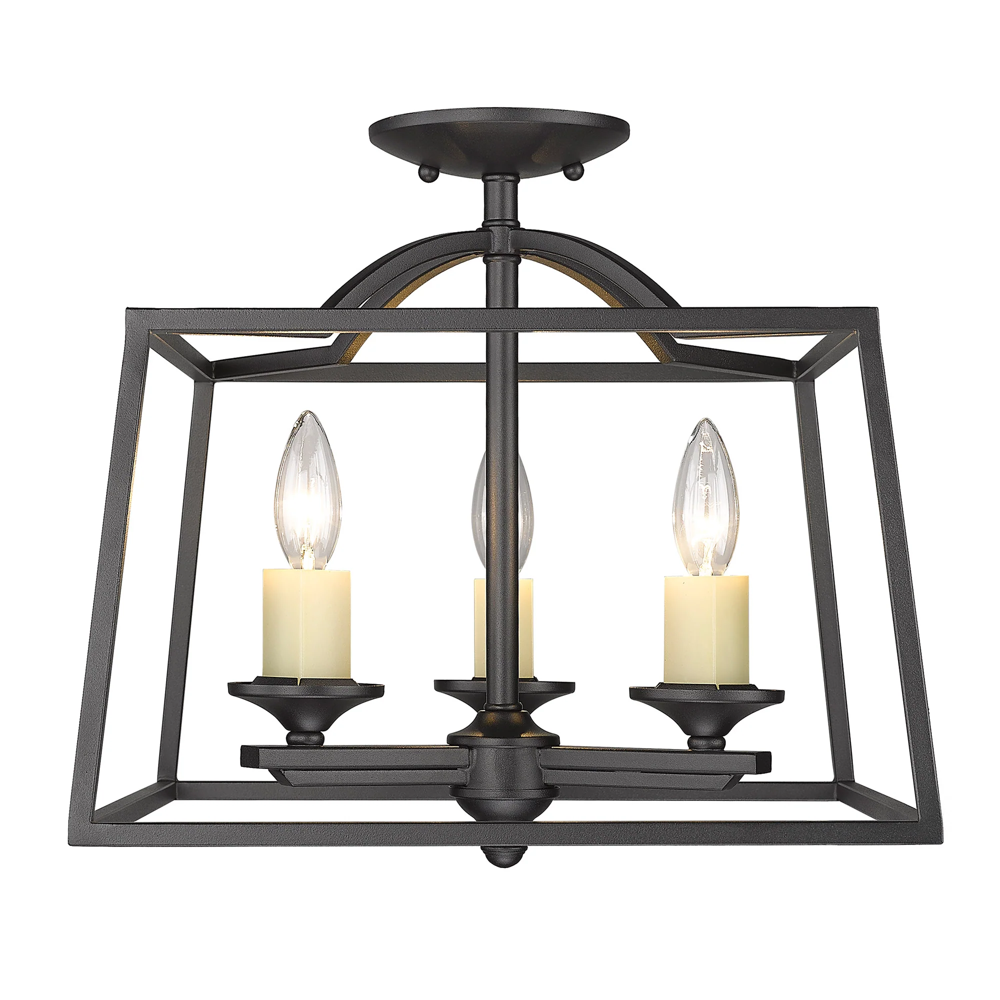 Golden Lighting Athena 3-light Semi-Flush Mount in Natural Black - Image 2