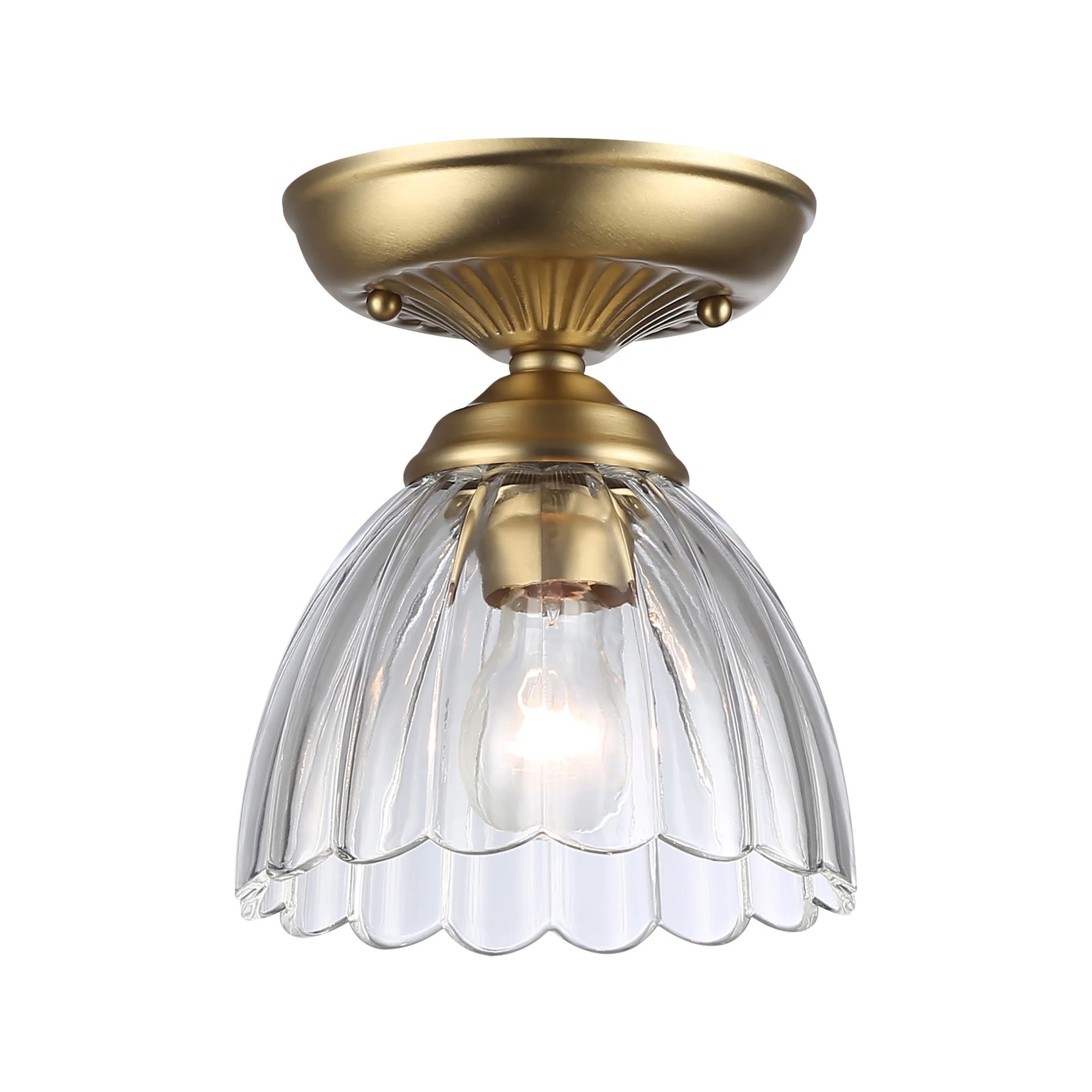 Golden Lighting Audra 1-light 7in Semi-Flush Mount in Brushed Champagne Brass - Image 2