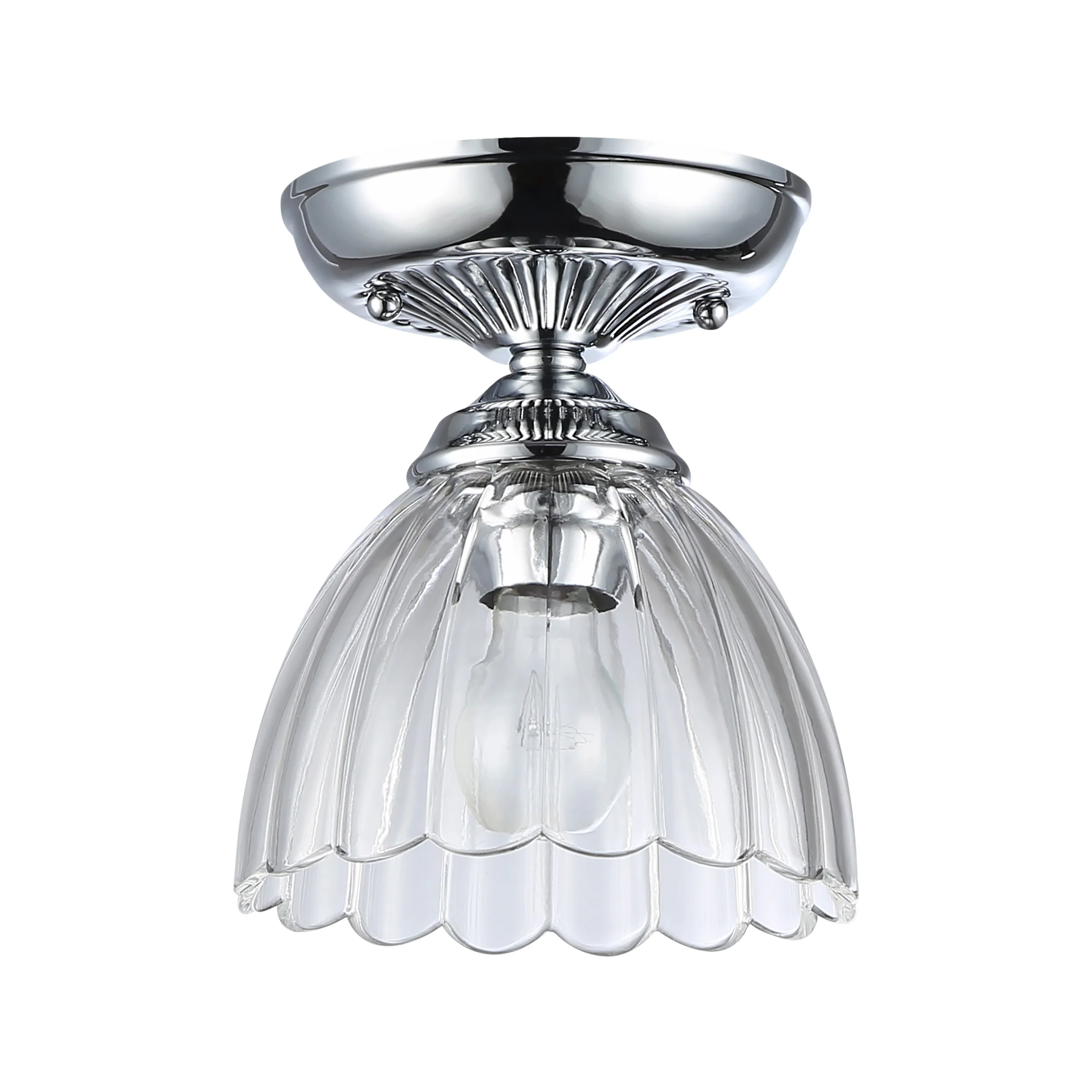 Golden Lighting Audra 1-light 7in Semi-Flush Mount in Chrome - Image 2