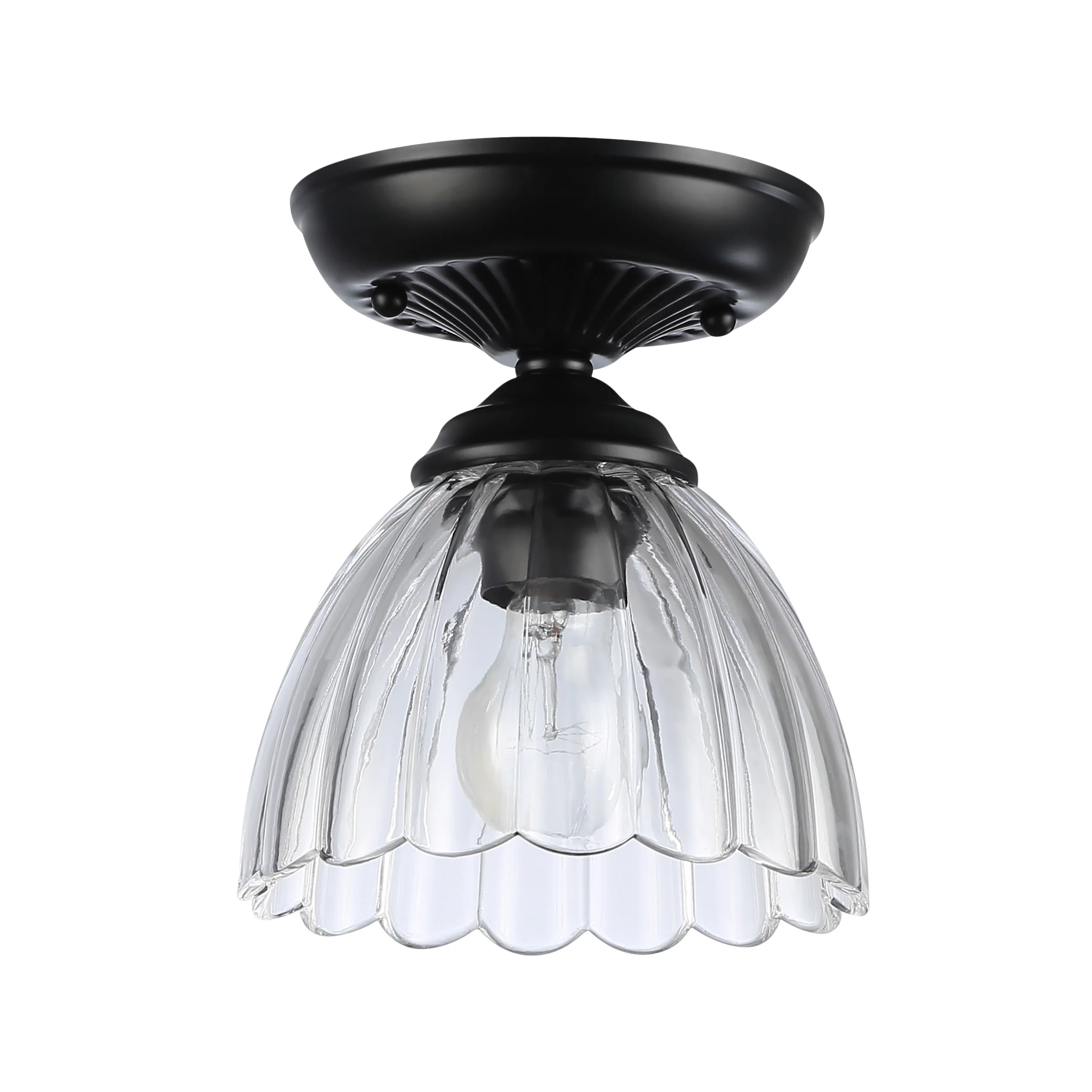 Golden Lighting Audra 1-light 7in Semi-Flush Mount in Matte Black - Image 2