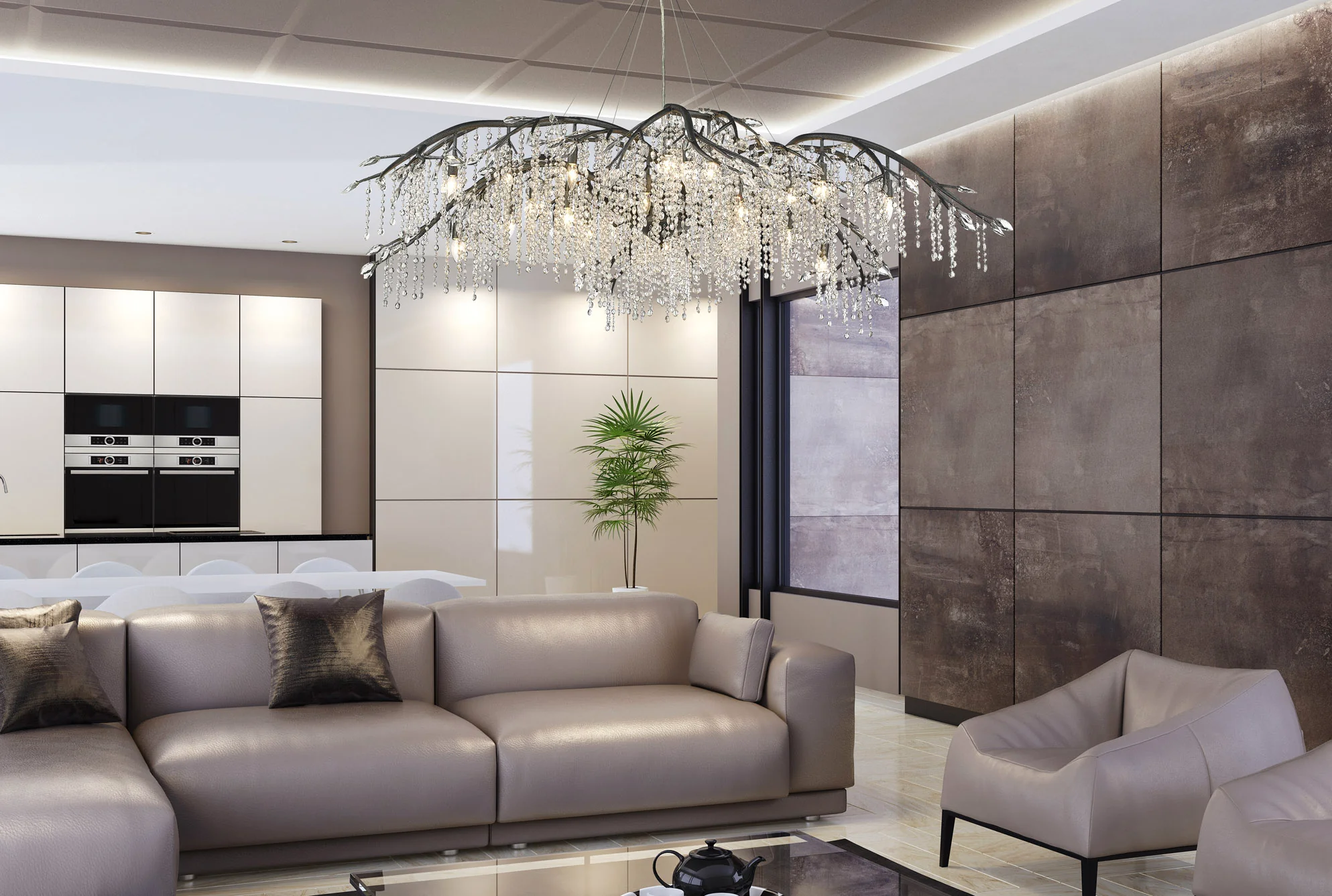 Ziva by Golden Lighting Autumn Twilight 24-light Chandelier in Black Iron - Image 2