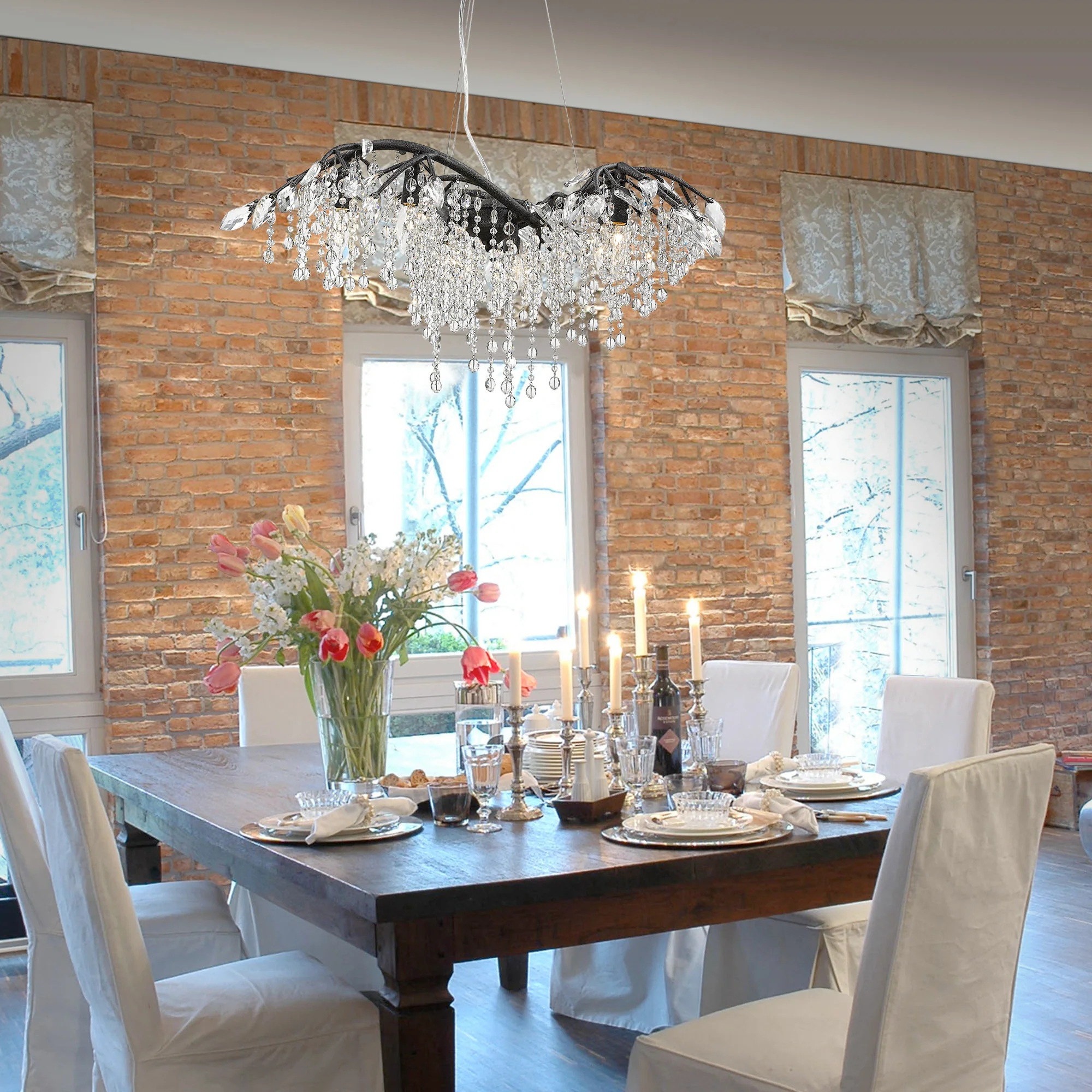 Ziva by Golden LightingAutumn Twilight 6-light Chandelier in Black Iron - Image 2