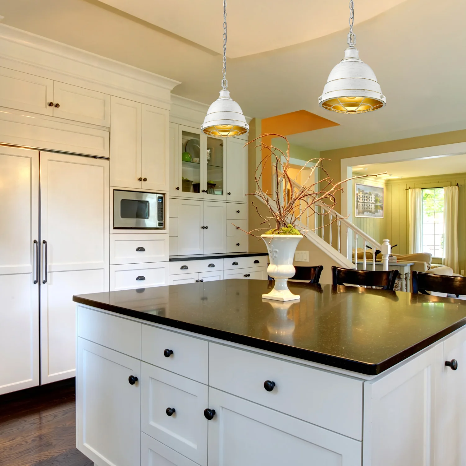 Golden Lighting Bartlett 1-light Pendant in French White - Image 2