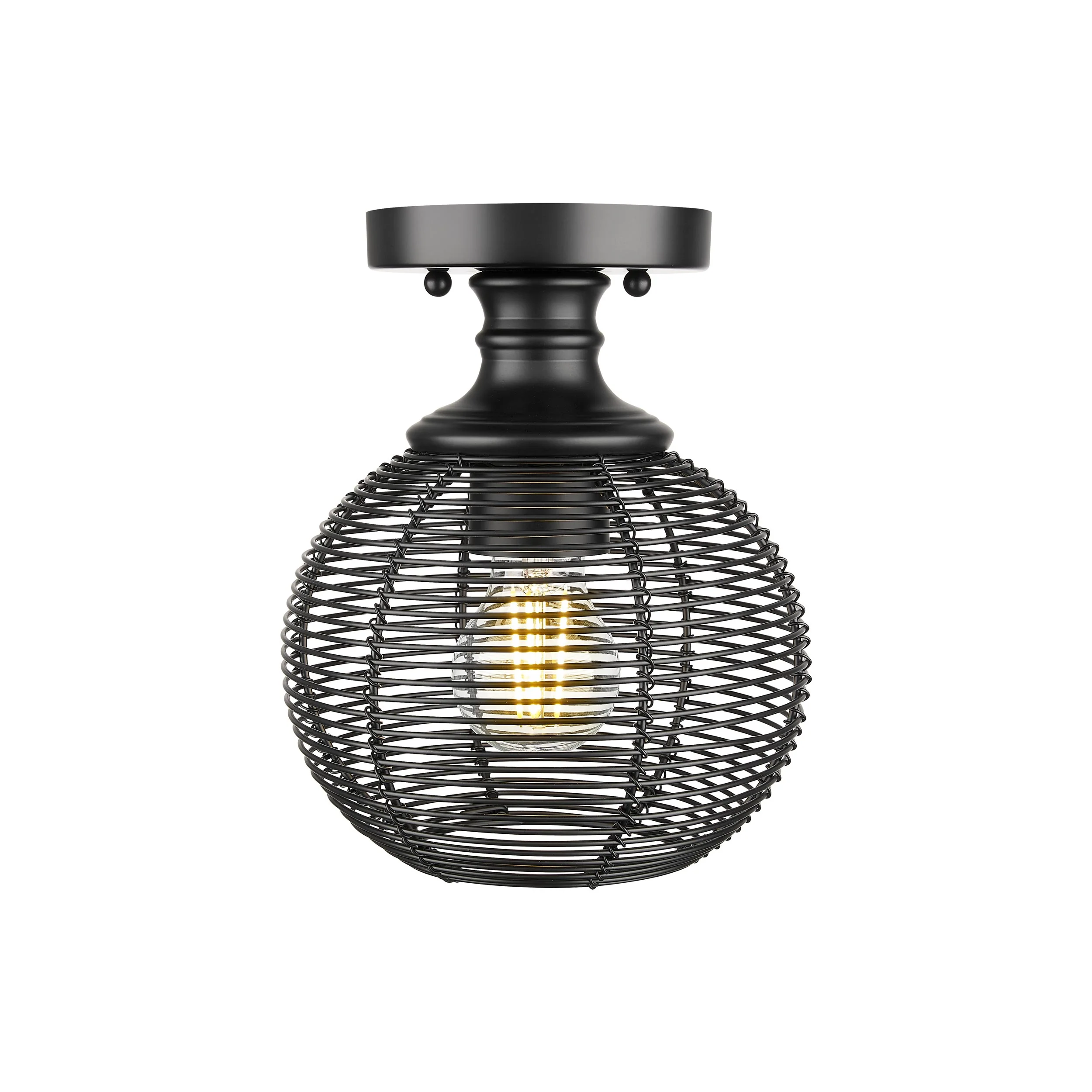 Golden Lighting Calypso 1-light Semi-Flush Mount in Matte Black - Image 2