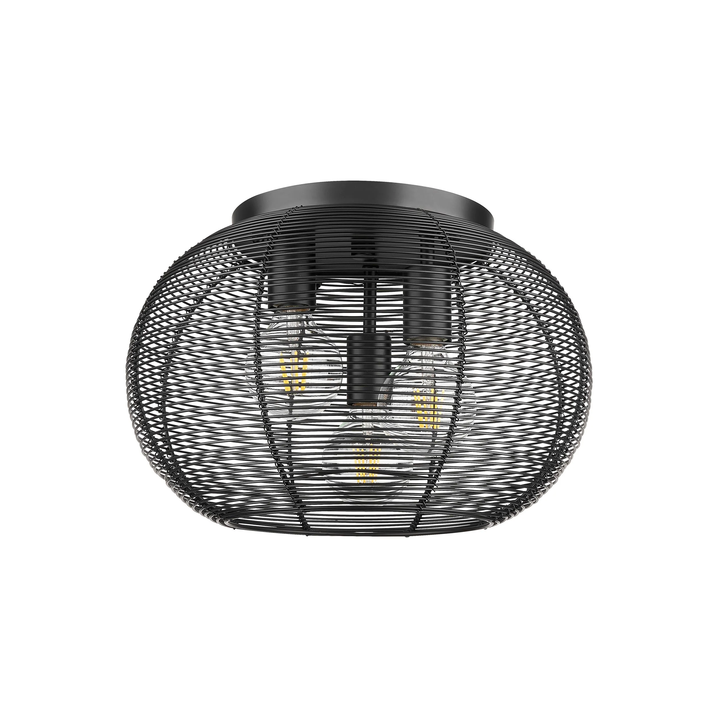 Golden Lighting Calypso 3-light Flush Mount in Matte Black - Image 2