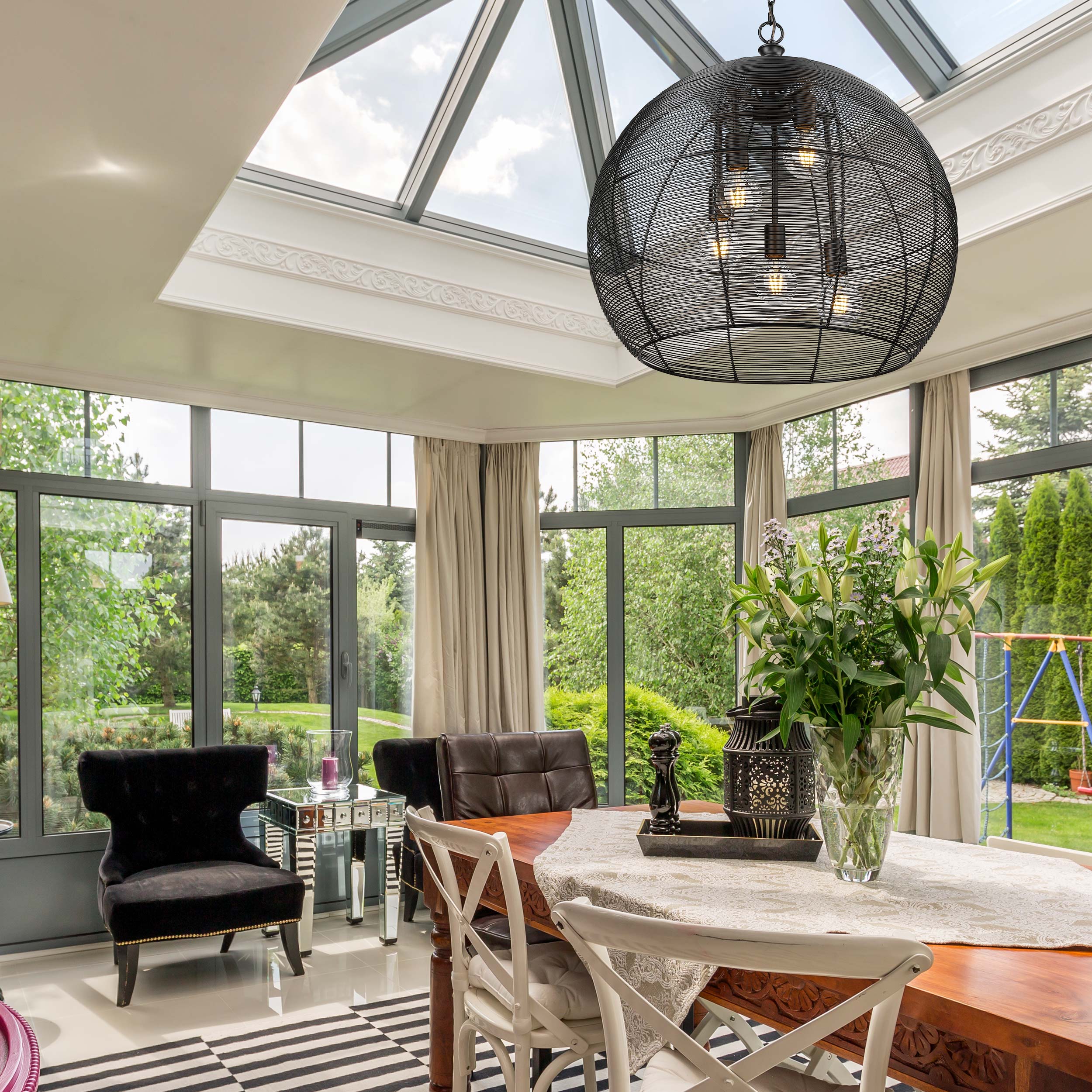 Golden Lighting Calypso 5-light Pendant in Matte Black - Image 2