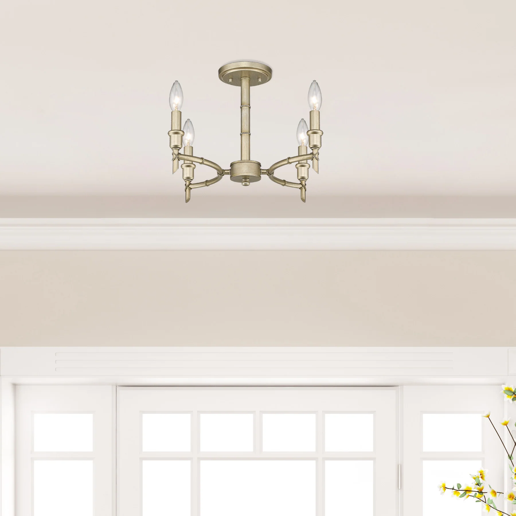 Golden Lighting Cambay 4-light Semi-Flush Mount in White Gold - Image 2