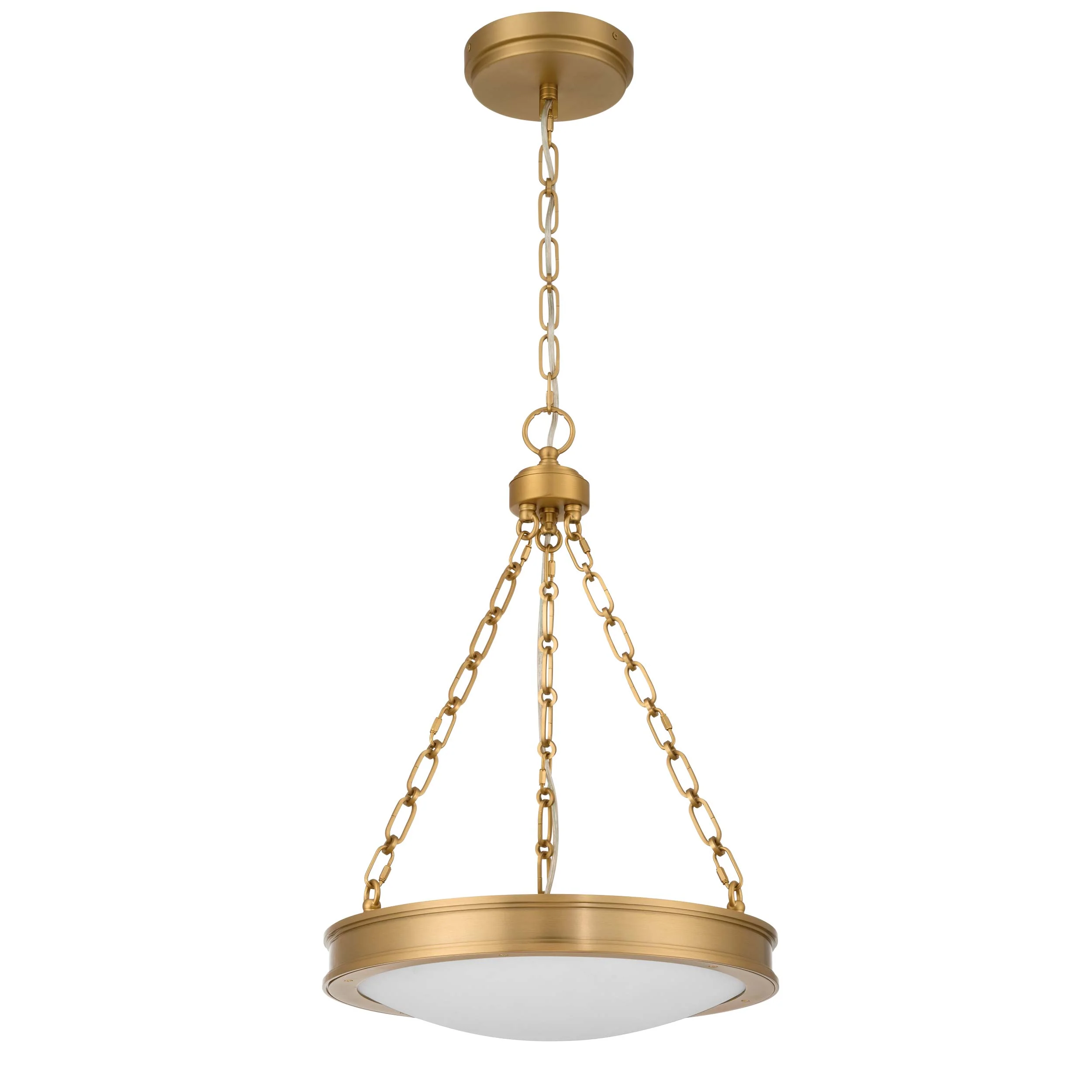 Golden Lighting Cameron Integrated LED 17in Pendant in Brushed Champagne Brass with Etched Glass - Image 2