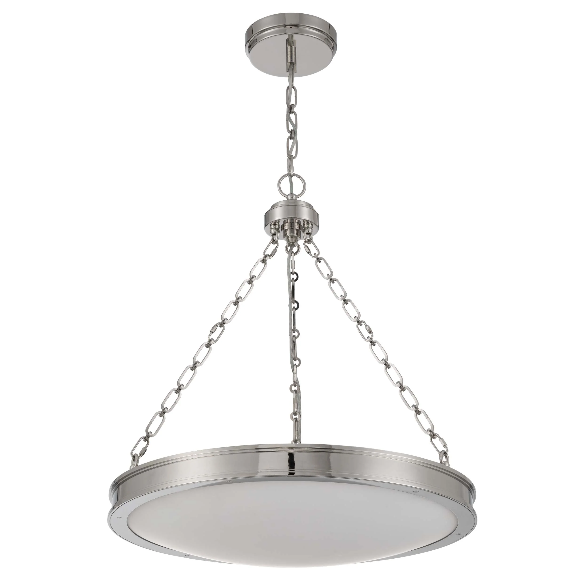Golden Lighting Cameron Integrated LED 24in Pendant in Polished Nickel with Etched Glass - Image 2