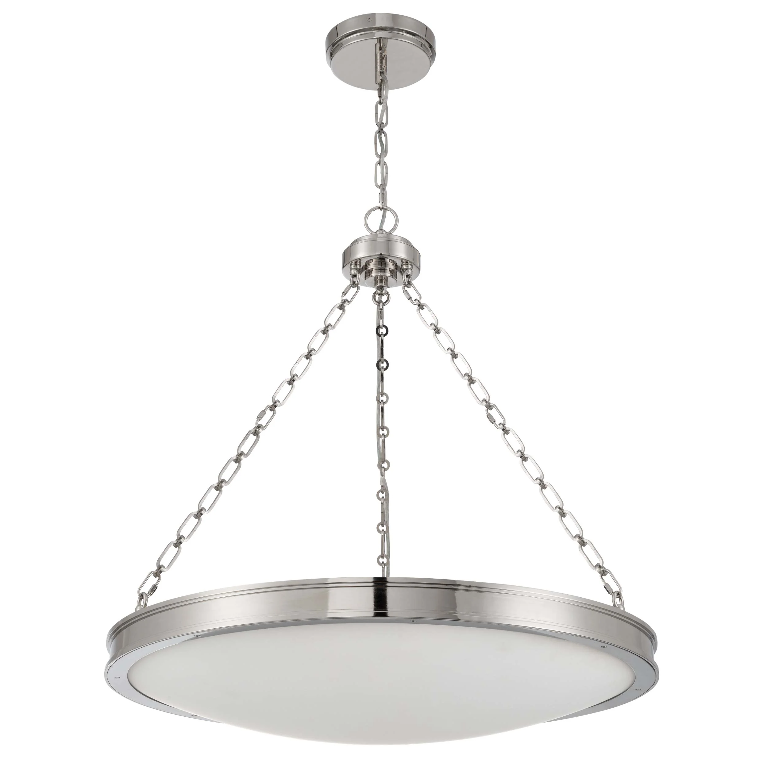 Golden Lighting Cameron Integrated LED 30in Pendant in Polished Nickel with Etched Glass - Image 2