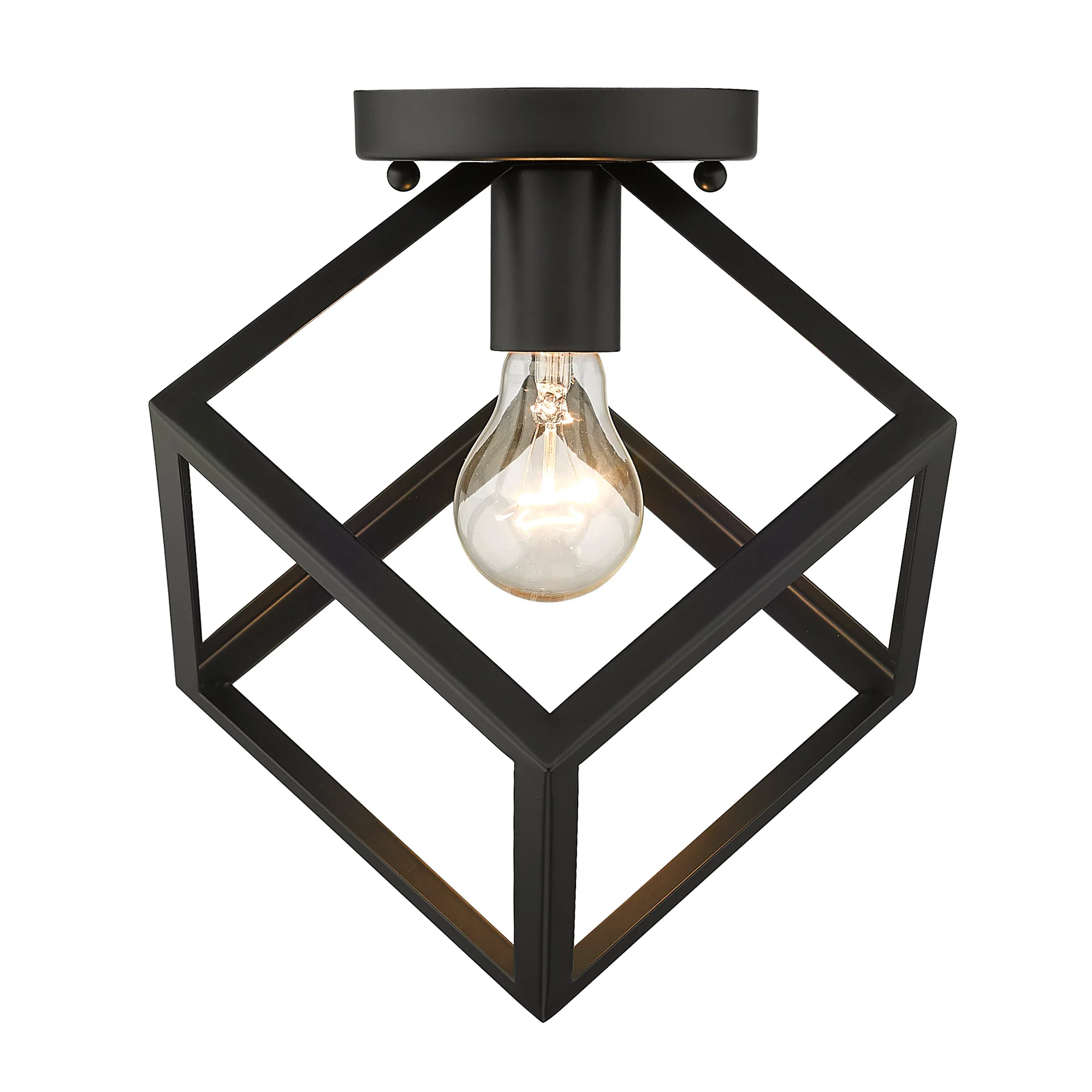 Golden Lighting Cassio 1-light Flush Mount in Matte Black - Image 2