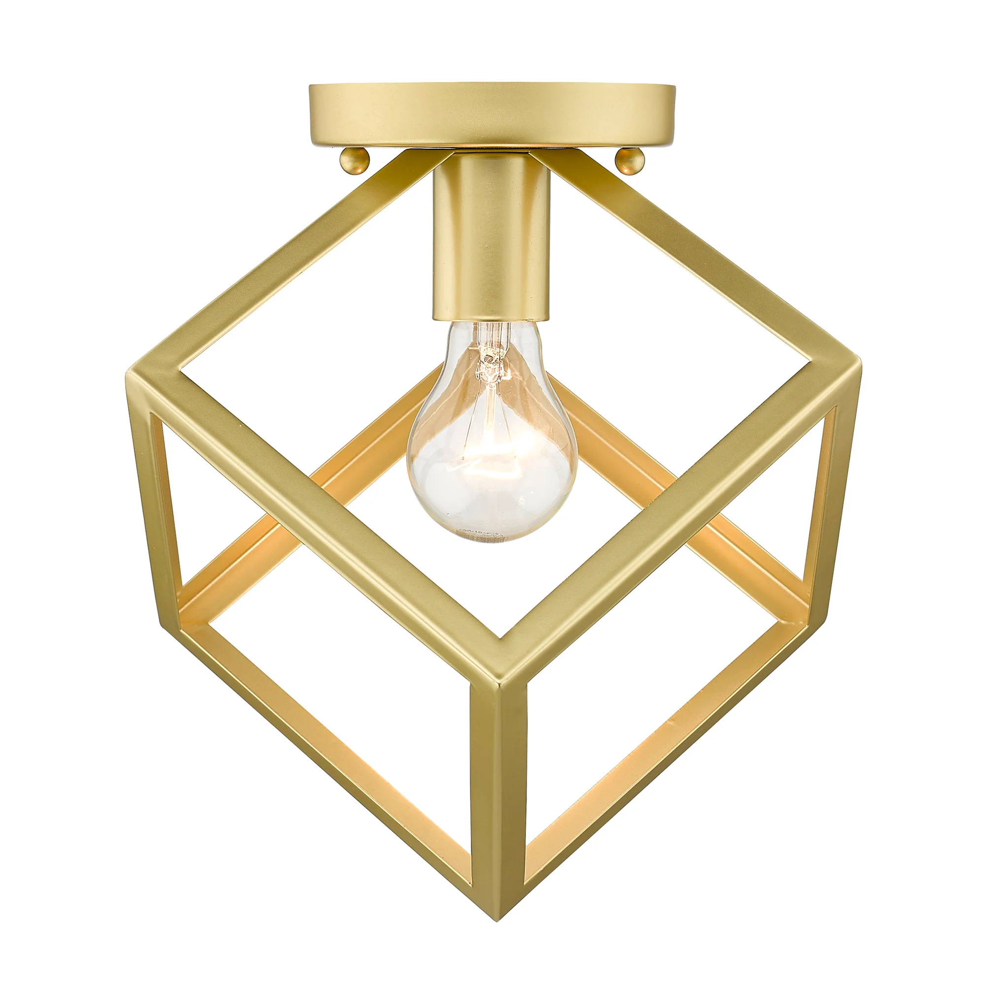 Golden Lighting Cassio 1-light Flush Mount in Olympic Gold - Image 2