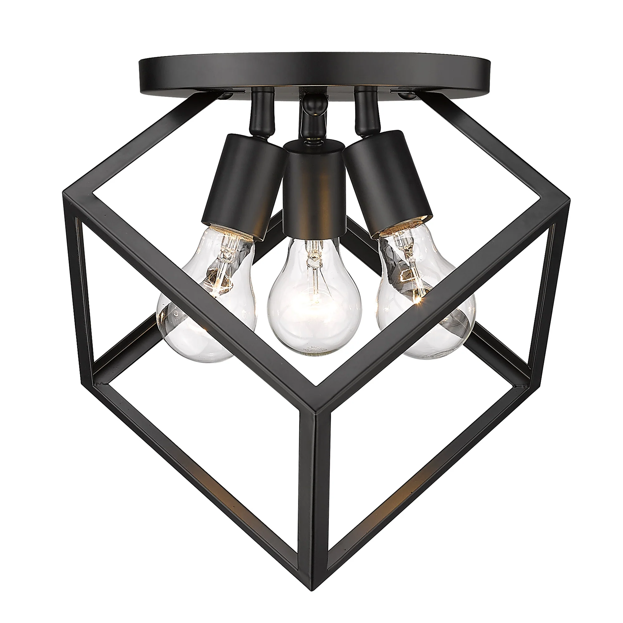 Golden Lighting Cassio 3-light Semi-Flush Mount in Matte Black - Image 2