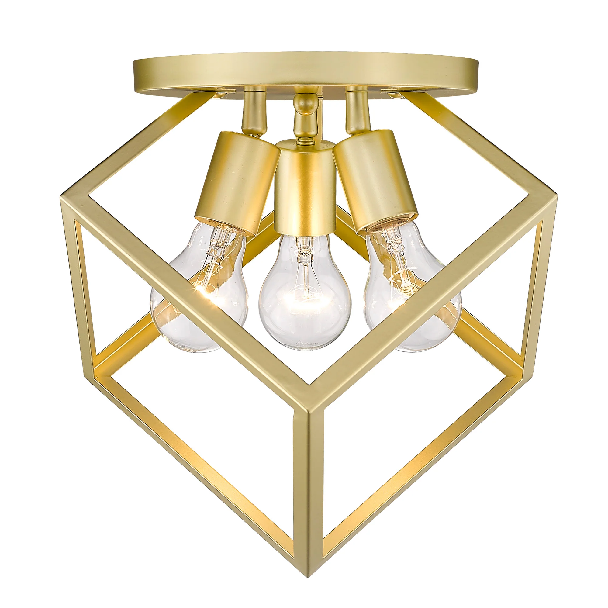 Golden Lighting Cassio 3-light Semi-Flush Mount in Olympic Gold - Image 2