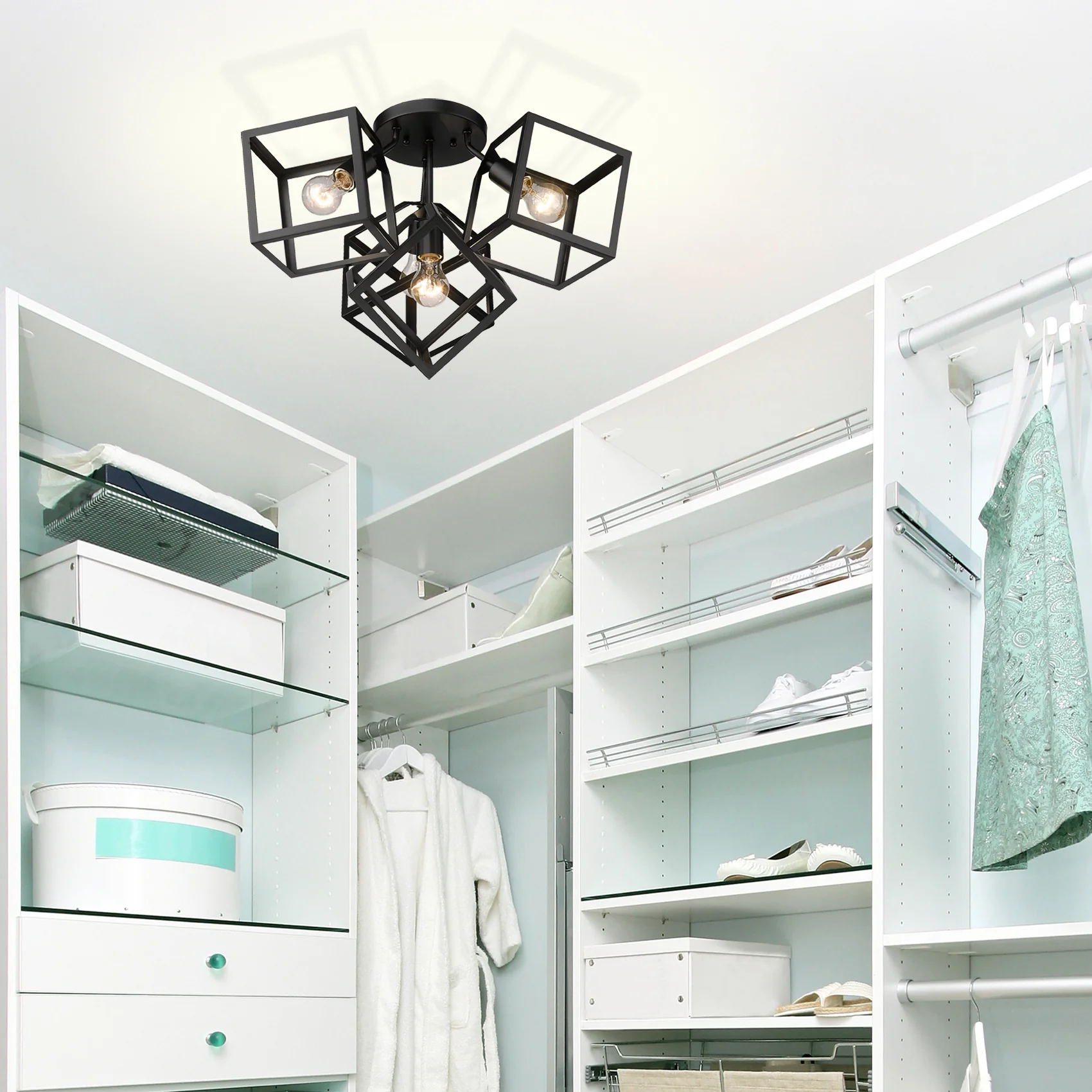 Golden Lighting Cassio 4-light Semi-Flush Mount in Matte Black - Image 2