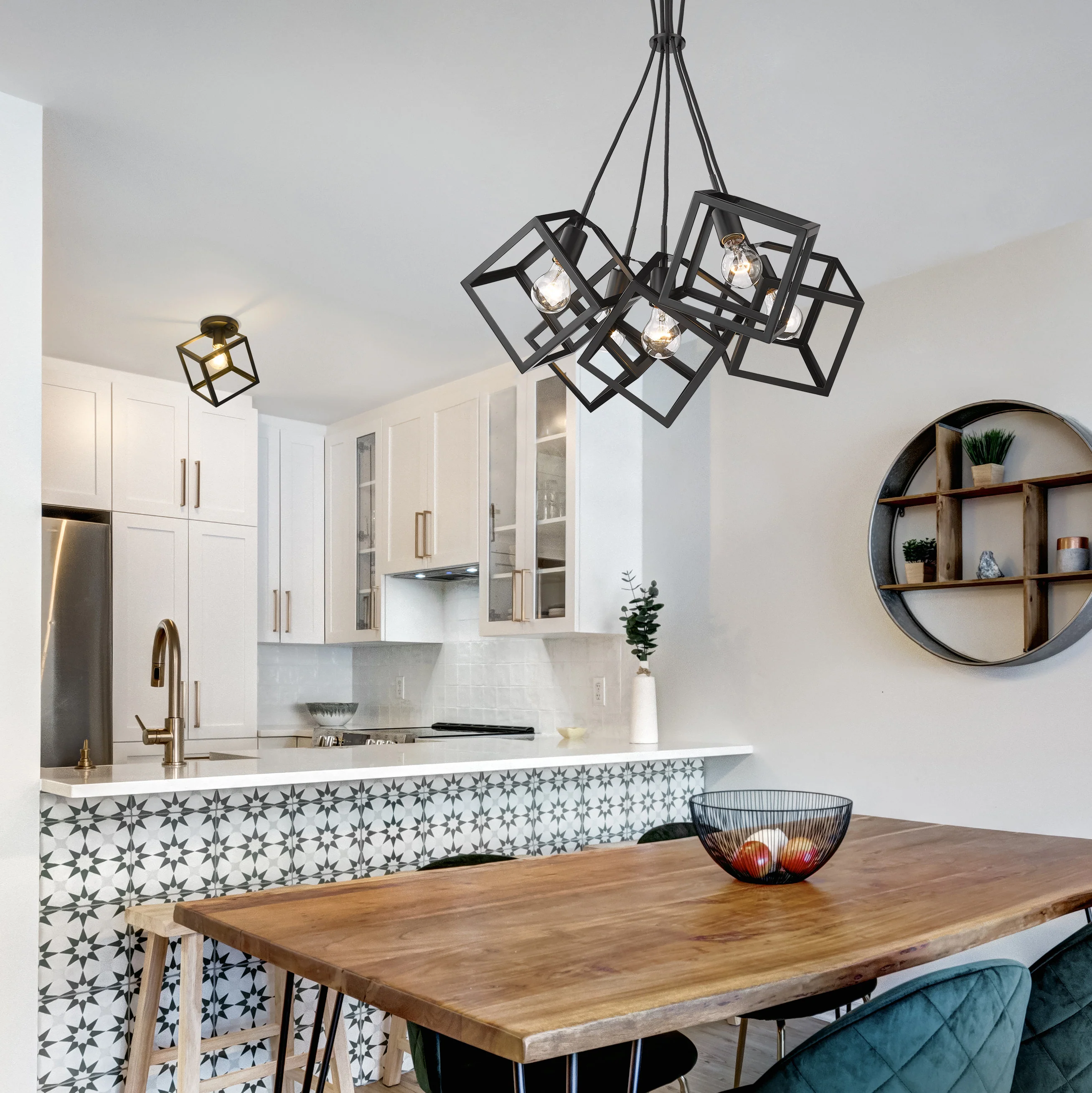 Golden Lighting Cassio 5-light Chandelier in Matte Black - Image 2