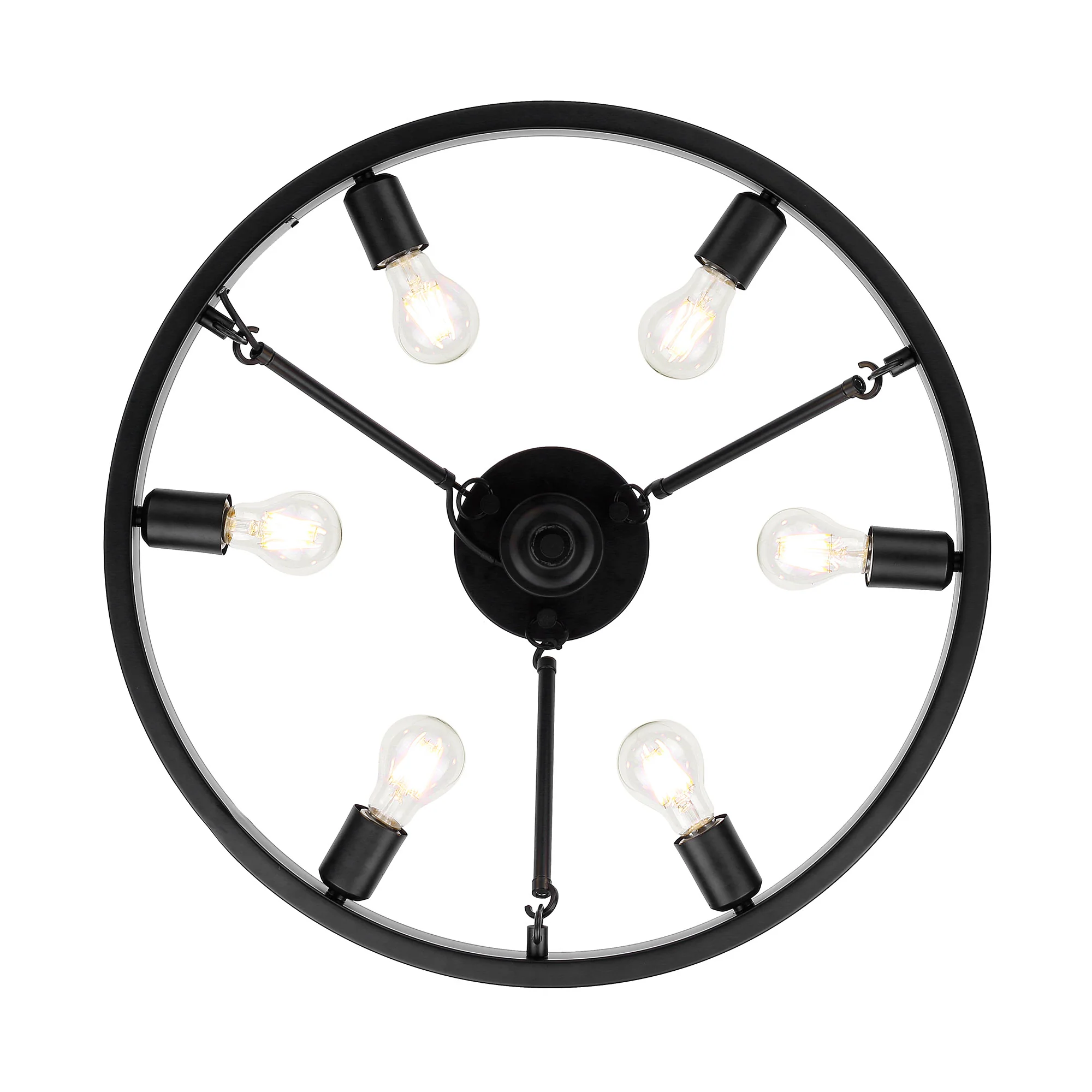 Golden Lighting Castile 6-light Semi-Flush Mount in Matte Black - Image 2