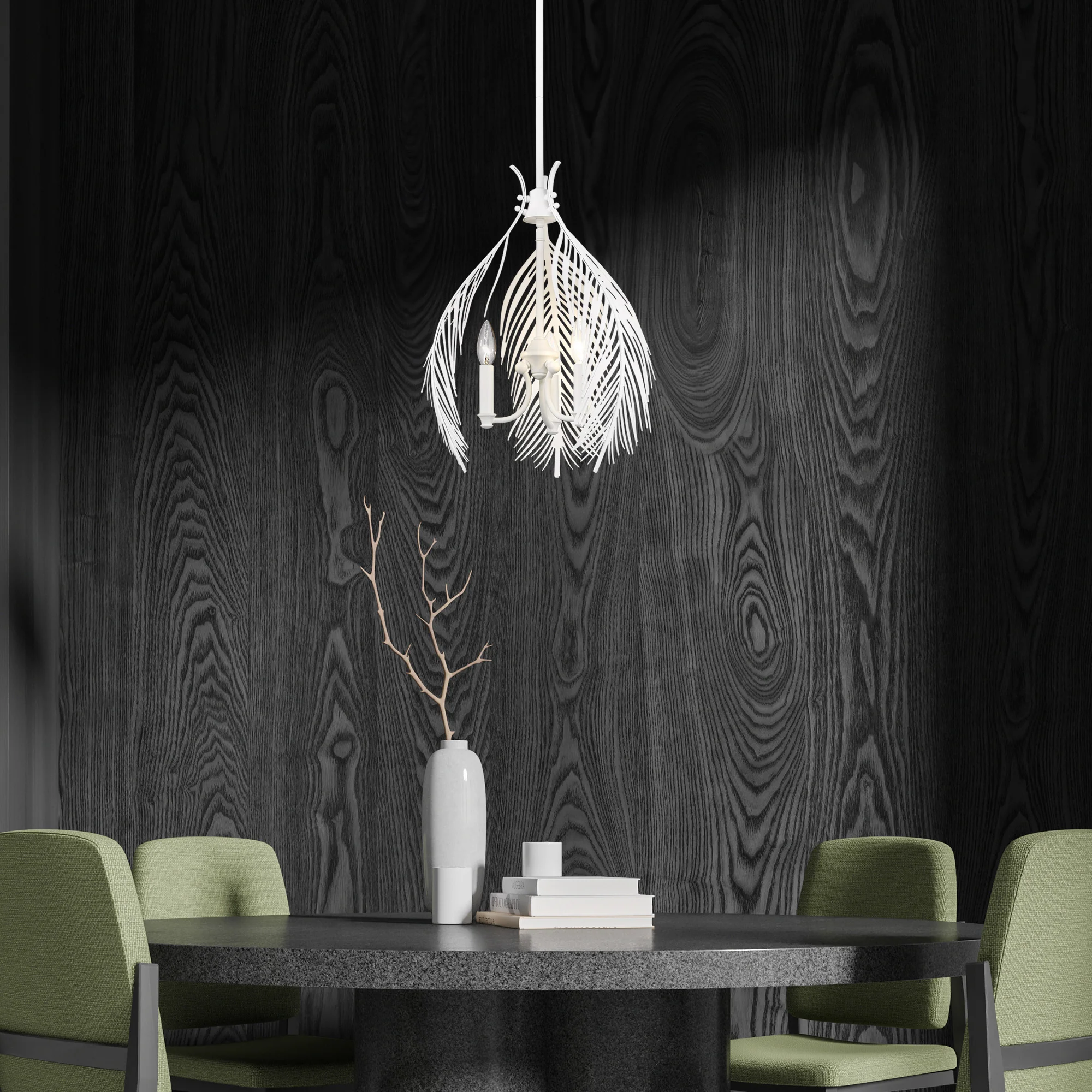 Golden Lighting Cay 3-light Pendant in Matte White - Image 2