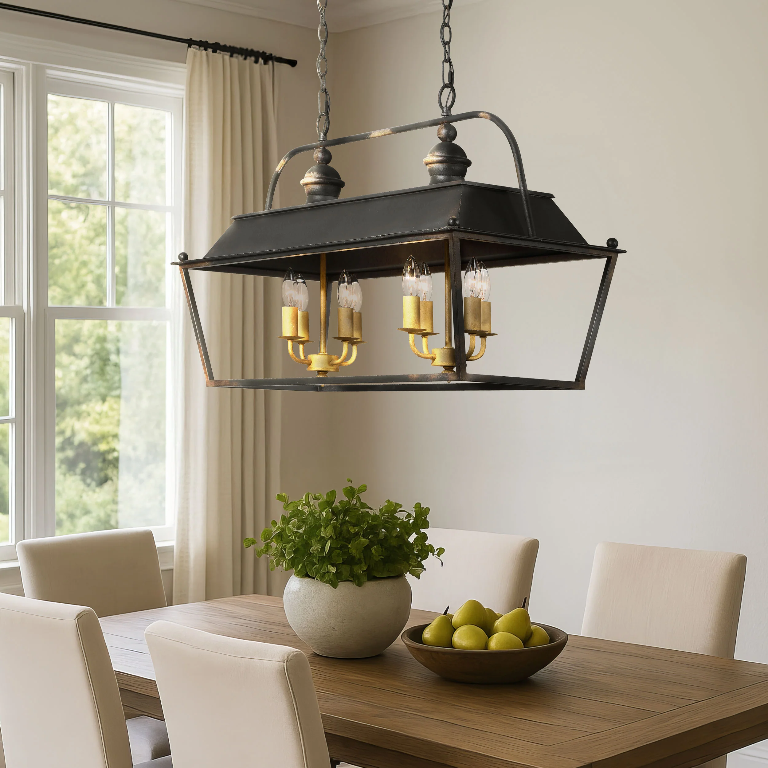 Golden Lighting Christoff 8-light Island Light in Antique Black Iron - Image 2
