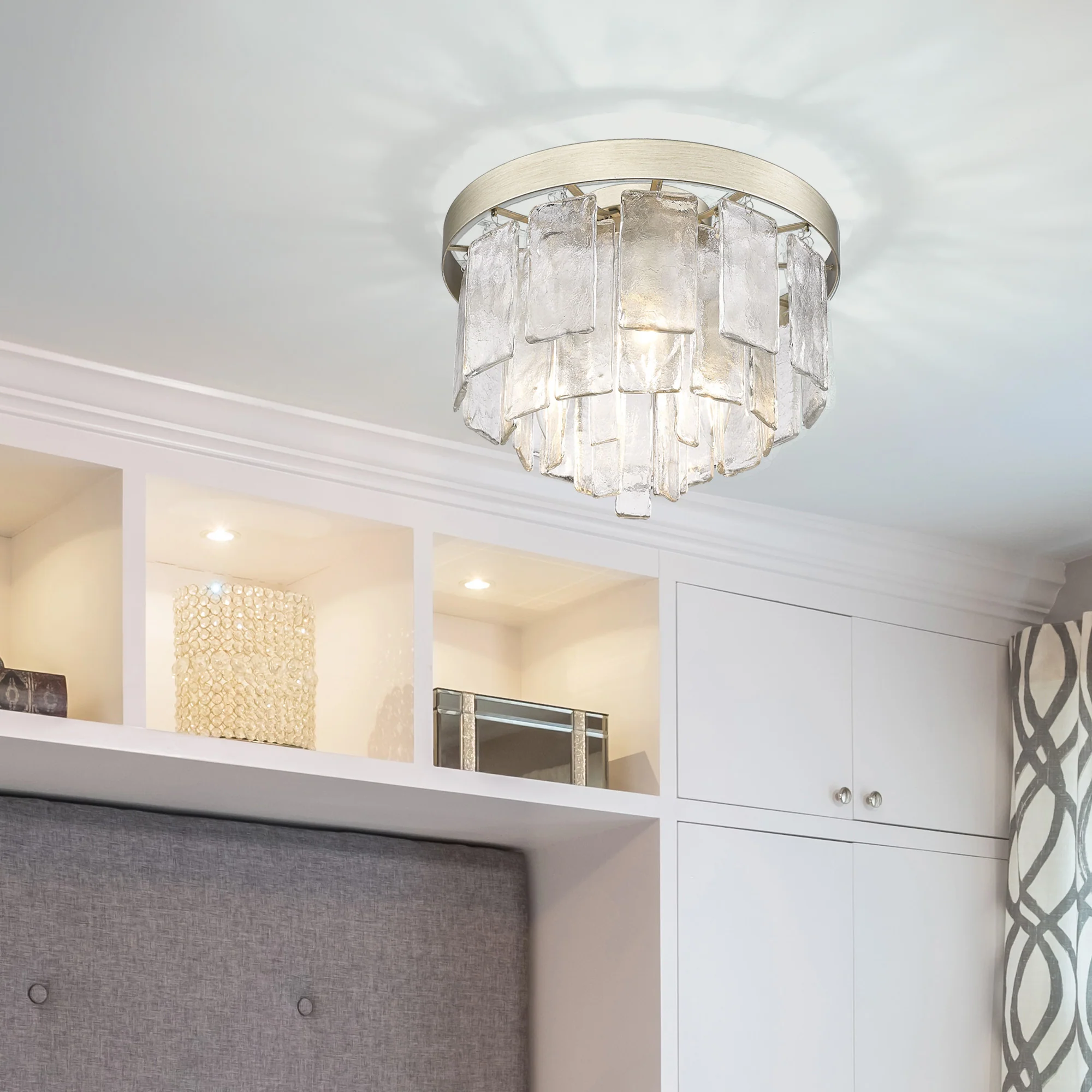 Golden Lighting Ciara 3-light Flush Mount in White Gold - Image 2
