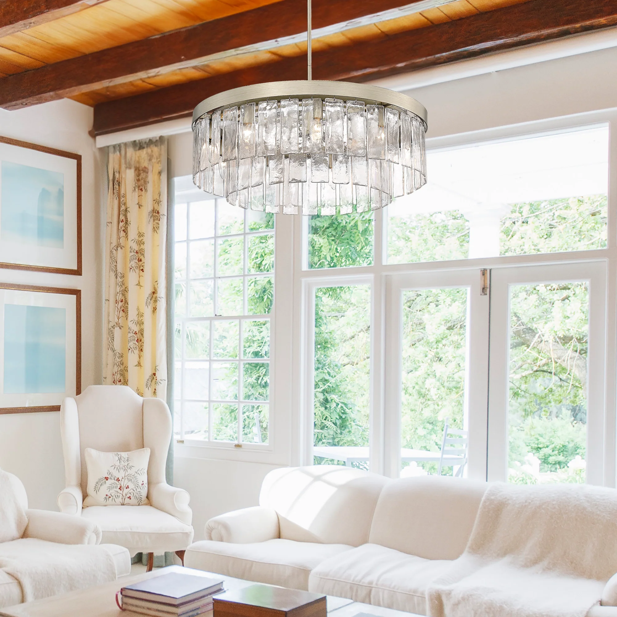 Golden Lighting Ciara 9-light Chandelier in White Gold - Image 2