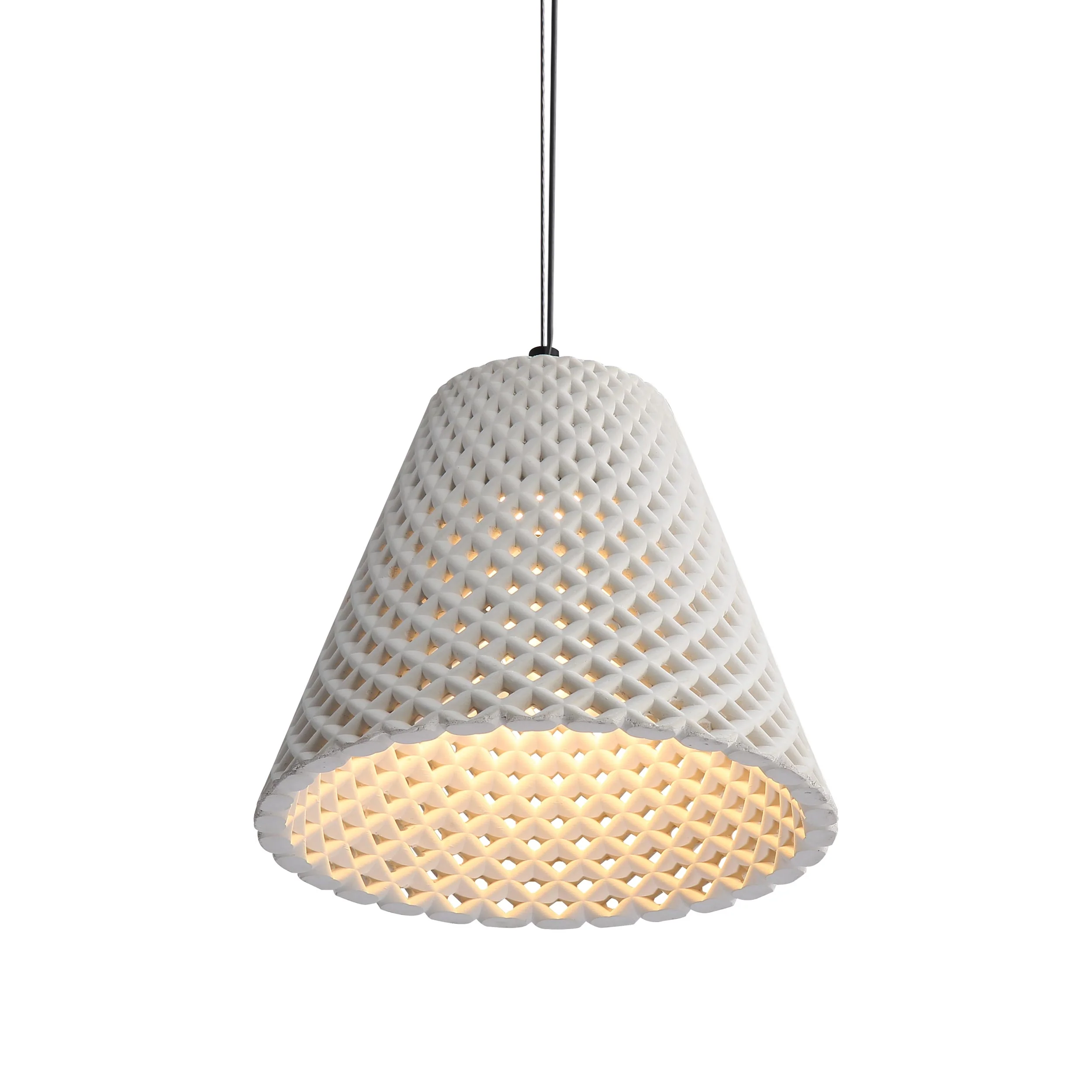 Golden Lighting Clarus 10in Integrated LED Pendant in White Sandstone Cement - Image 2
