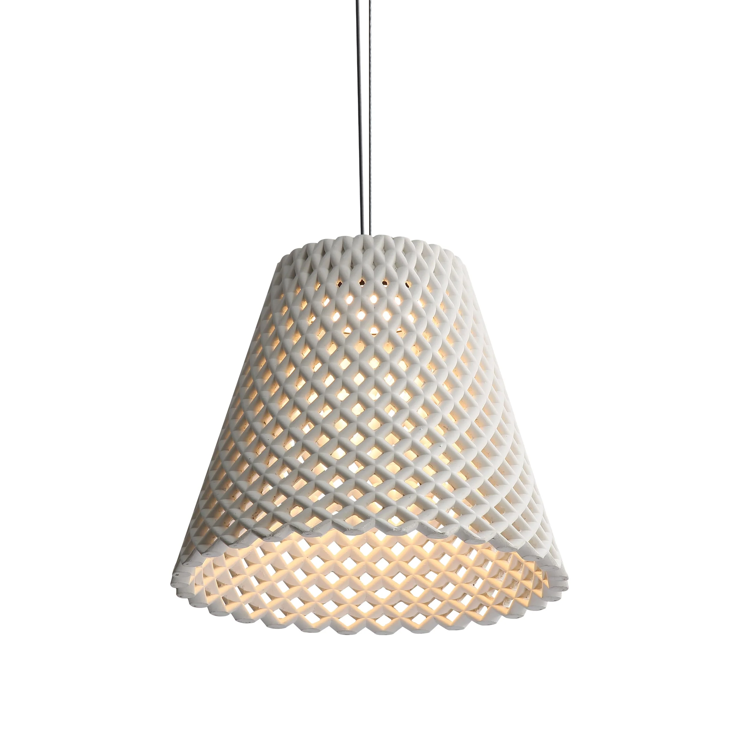 Golden Lighting Clarus 14in Integrated LED Pendant in White Sandstone Cement - Image 2