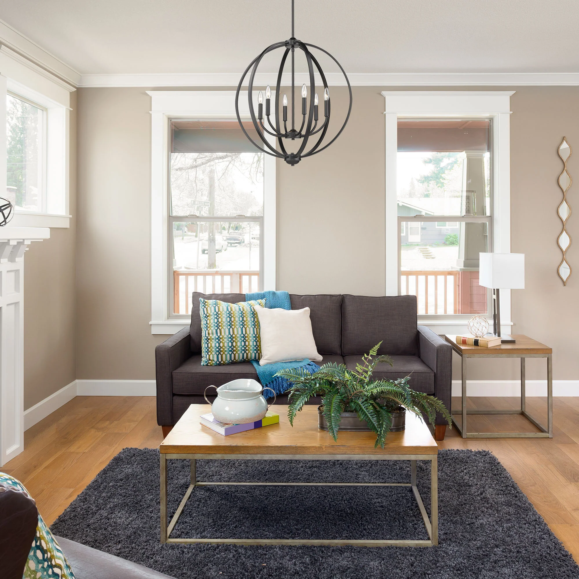 Golden Lighting Colson 6-light Chandelier in Matte Black - Image 2