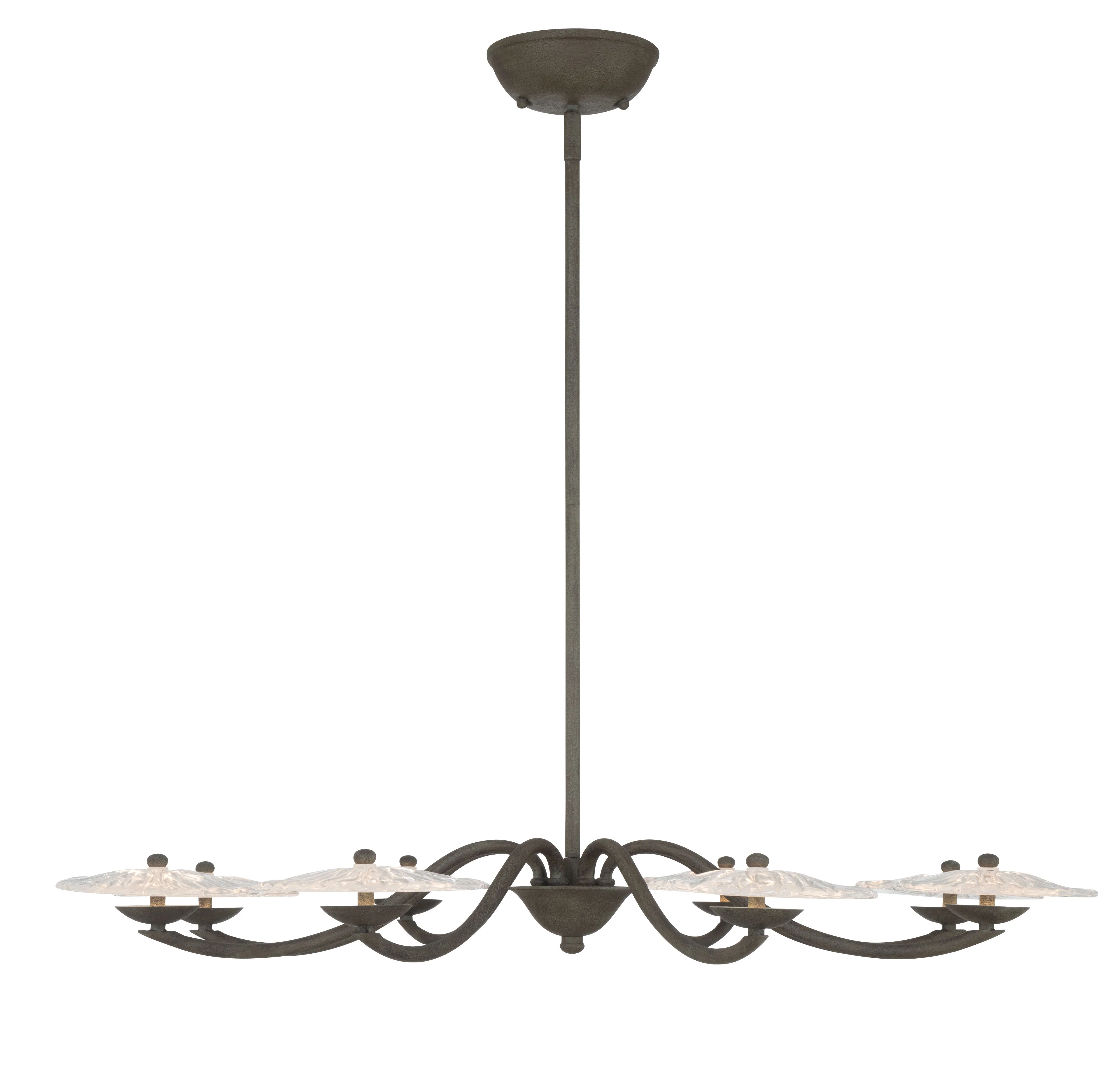 Golden Lighting Coral Bloom Integrated LED 31in Chandelier in Black Slate with Pressed Clear Glass - Image 2