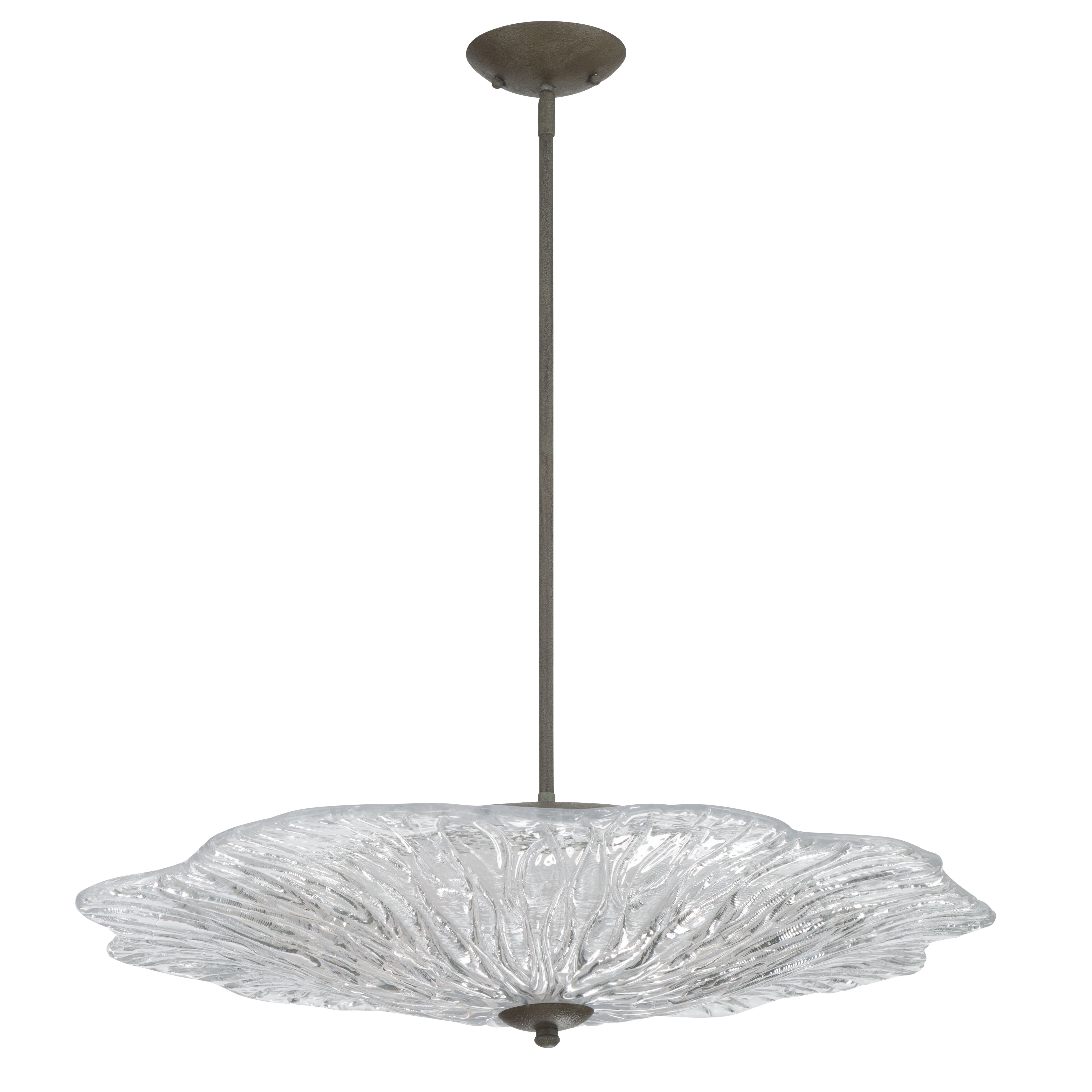 Golden Lighting Coral Bloom Integrated LED 31in Pendant in Black Slate with Pressed Clear Glass - Image 2