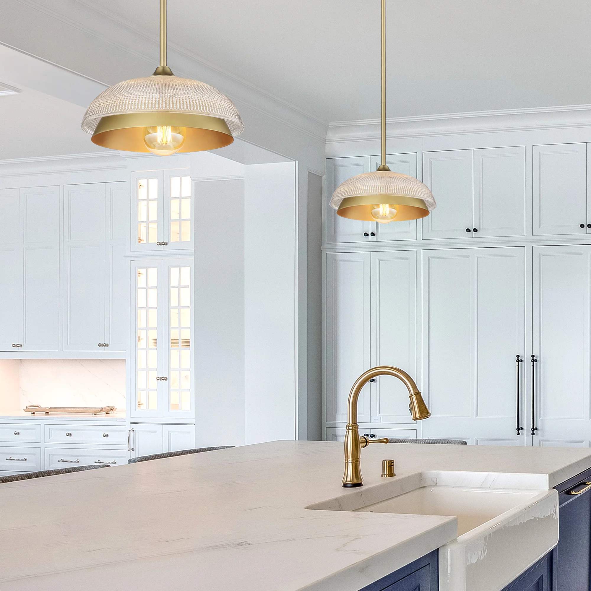 Golden Lighting Crawford 1-light Pendant in Brushed Champagne Brass - Image 2