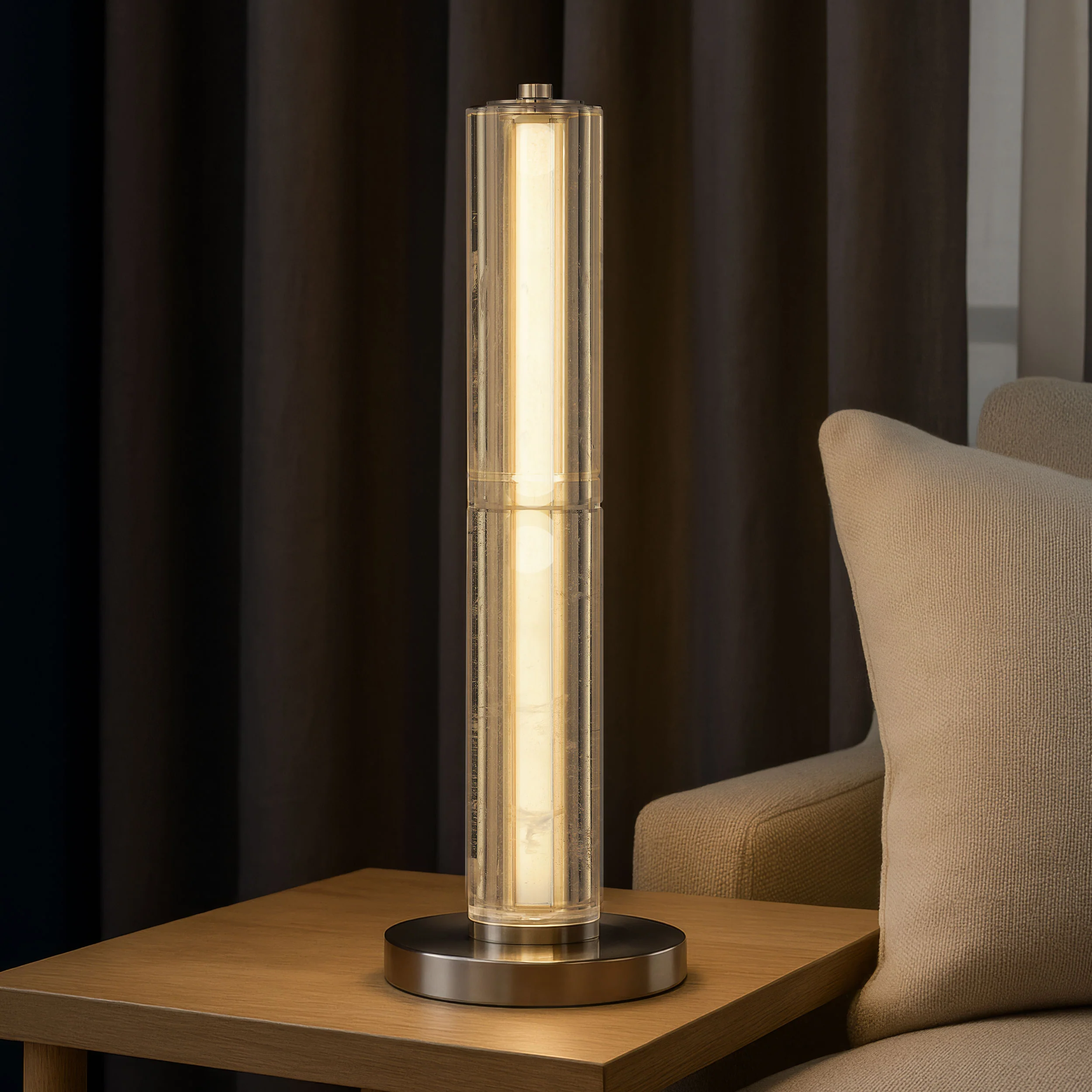 Golden Lighting Crystallo Integrated LED Table Lamp in Polished Nickel - Image 2