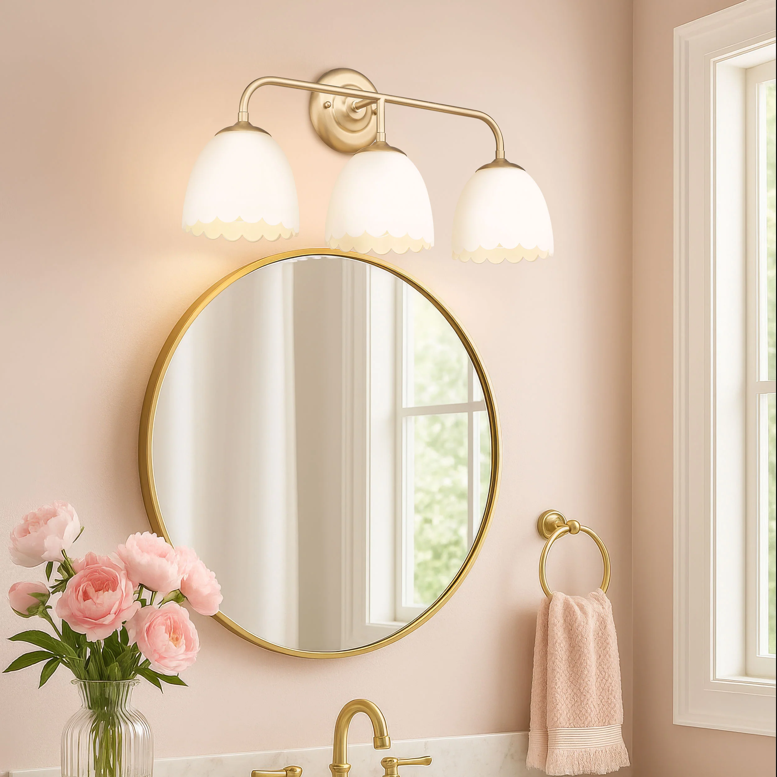 Golden Lighting Dorinda 3-light Vanity in Brushed Champagne Brass - Image 2