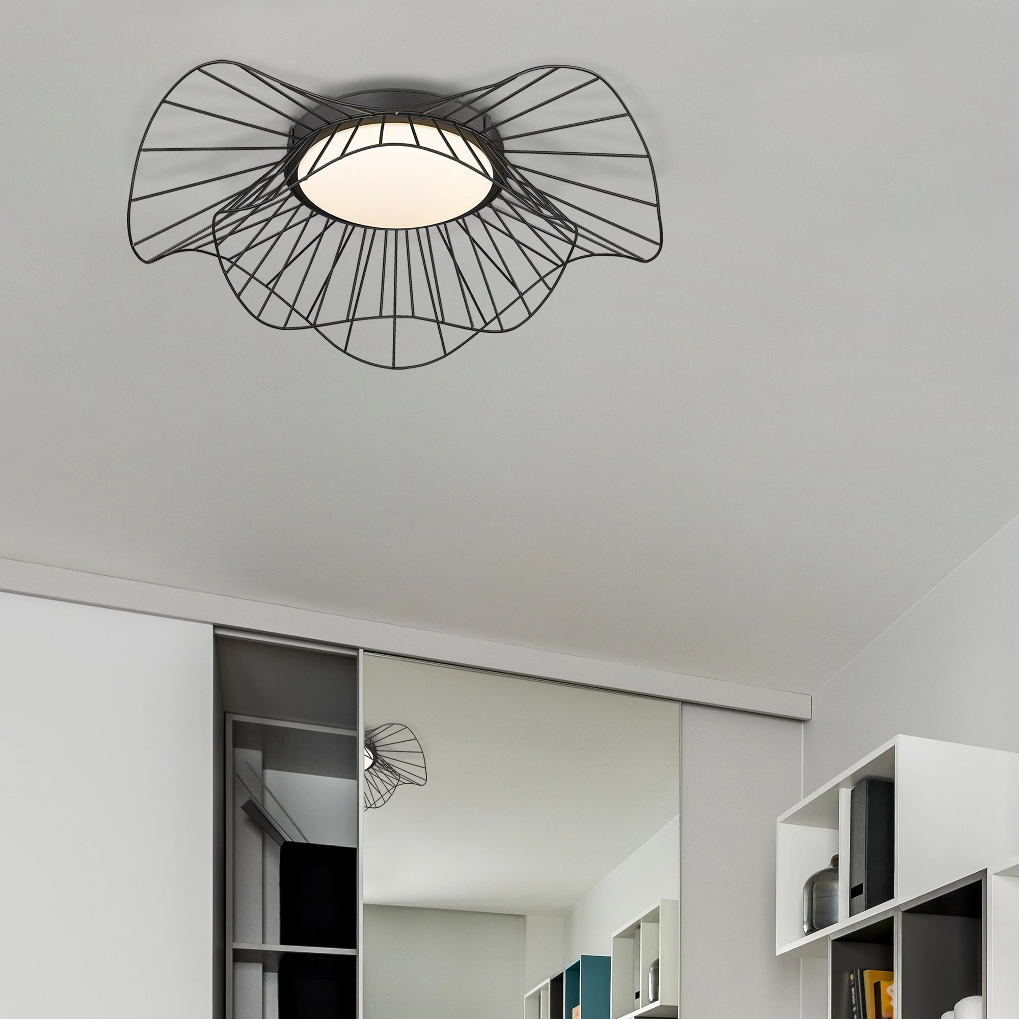 Golden Lighting Elena Integrated LED Flush Mount in Natural Black - Image 2