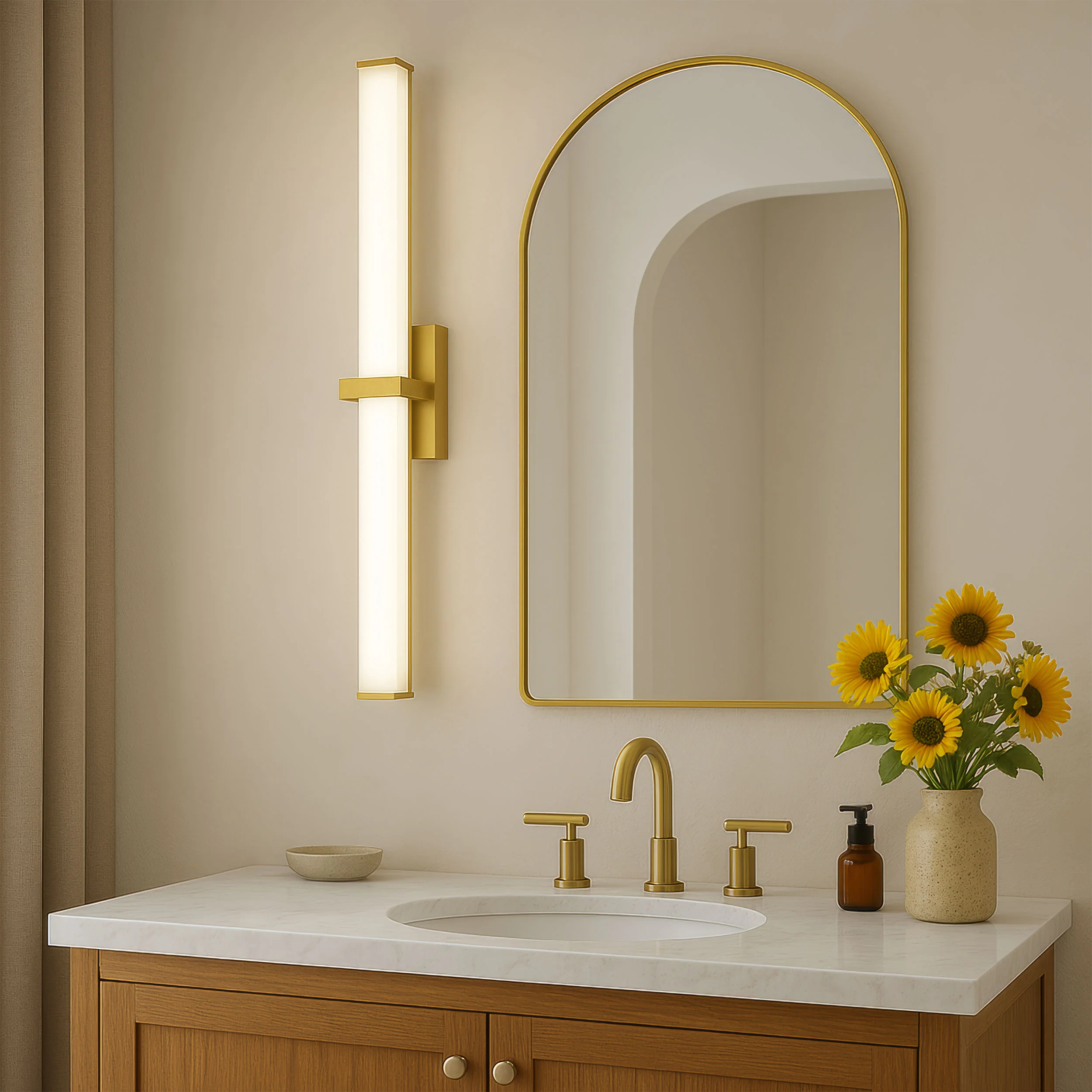 Golden Lighting Elon Integrated LED 30in Vanity in Brushed Champagne Brass - Image 2