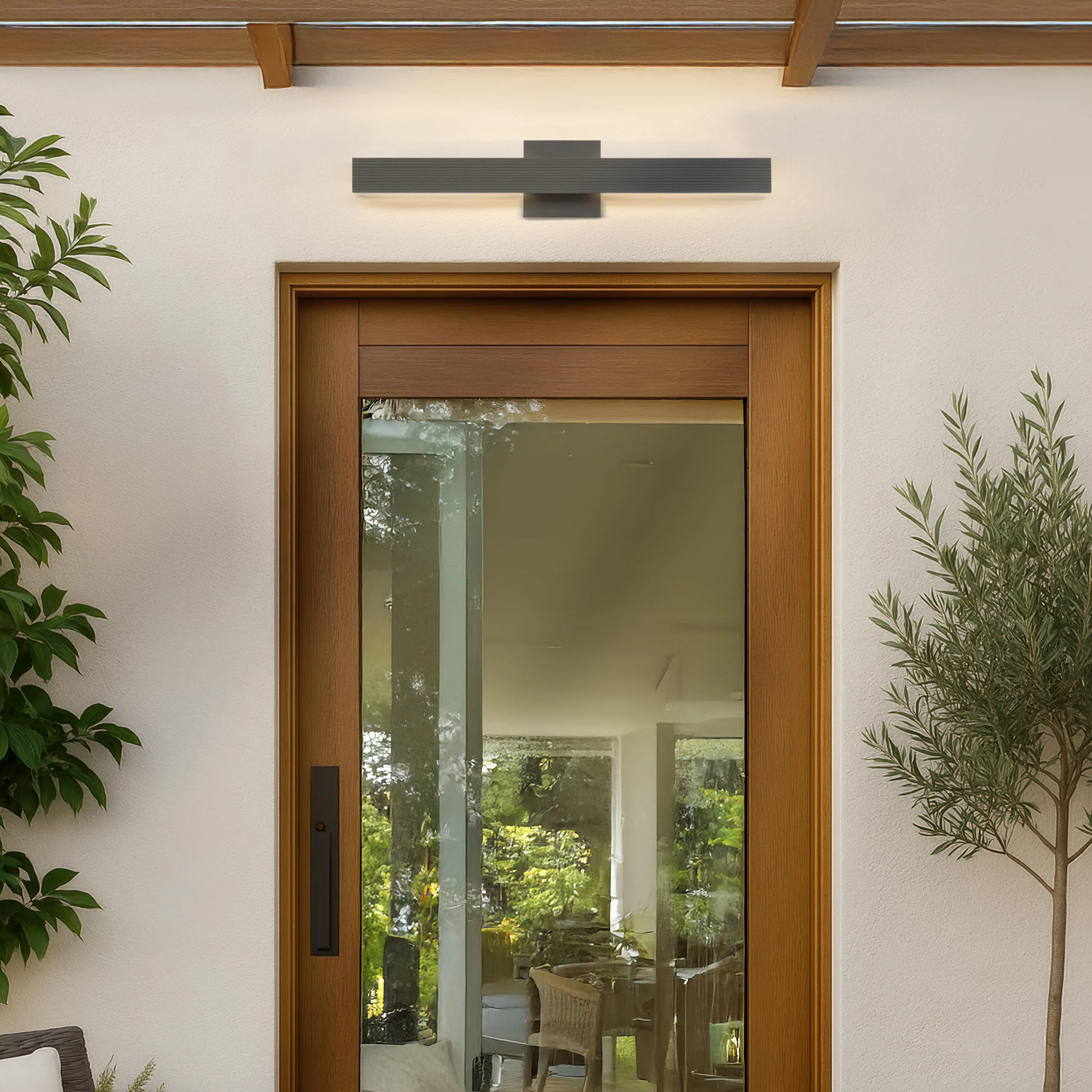 Golden Lighting Enso Integrated LED 24" Outdoor Wall in Textured Black - Image 2