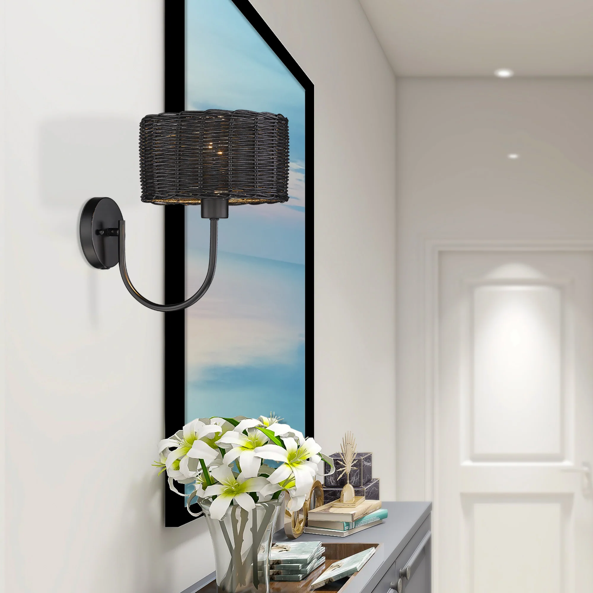 Golden Lighting Erma 1-light Wall Sconce in Matte Black - Image 2
