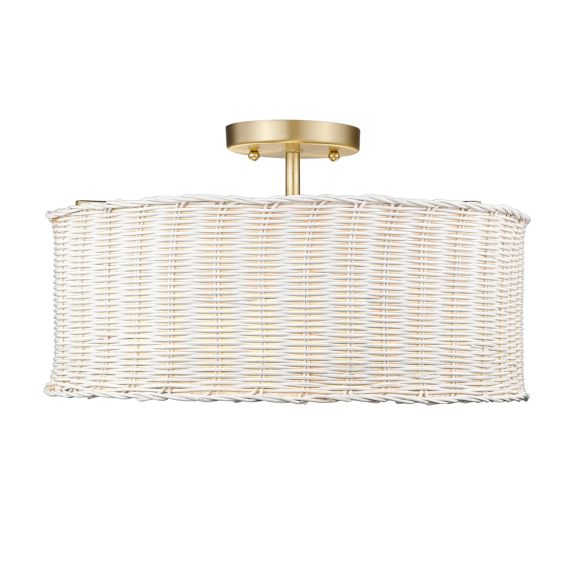 Golden Lighting Erma 3-light Semi-Flush Mount in Brushed Champagne Brass - Image 2