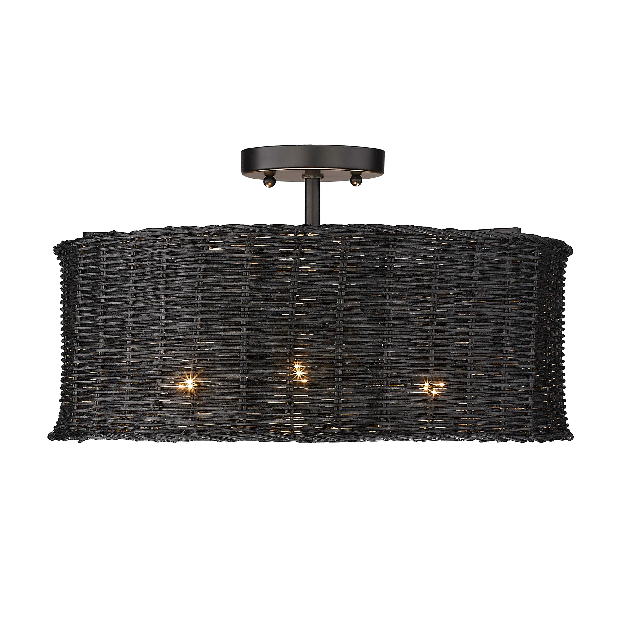 Golden Lighting Erma 3-light Semi-Flush Mount in Matte Black - Image 2