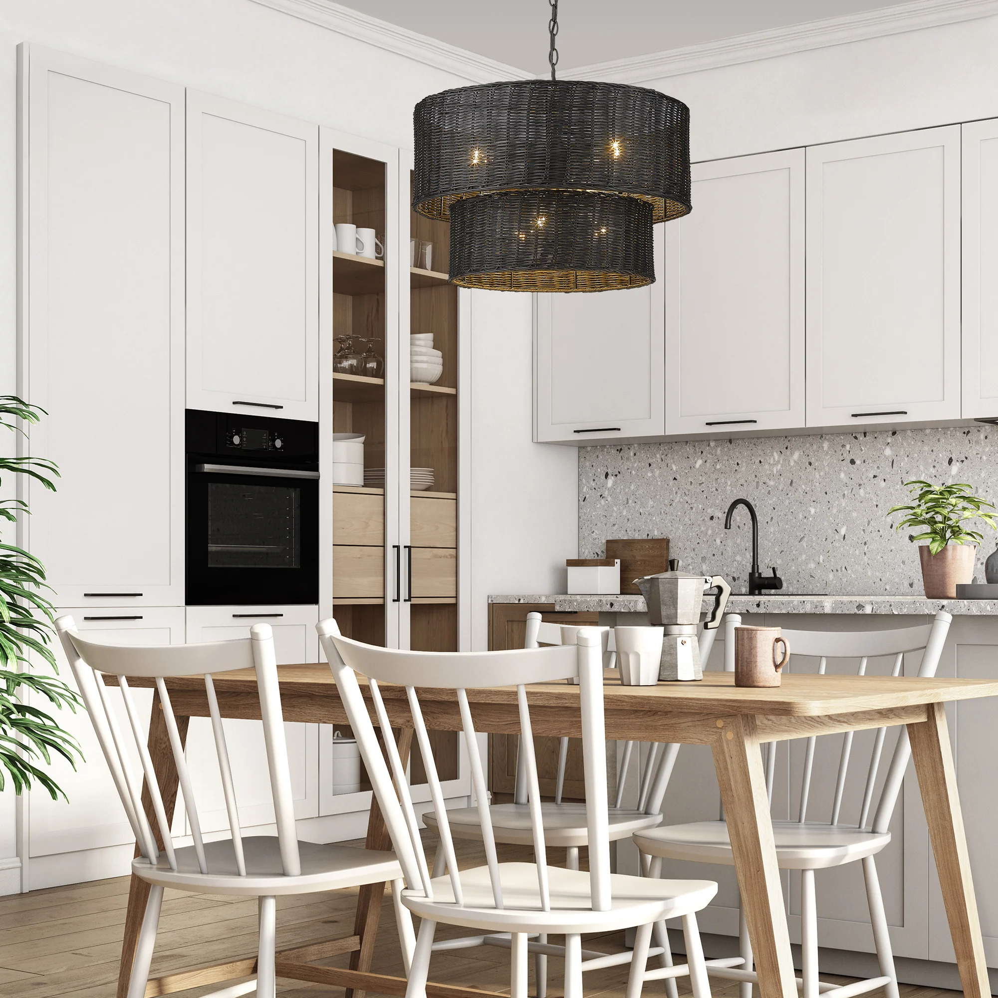 Golden Lighting Erma 6-light Chandelier in Matte Black - Image 2